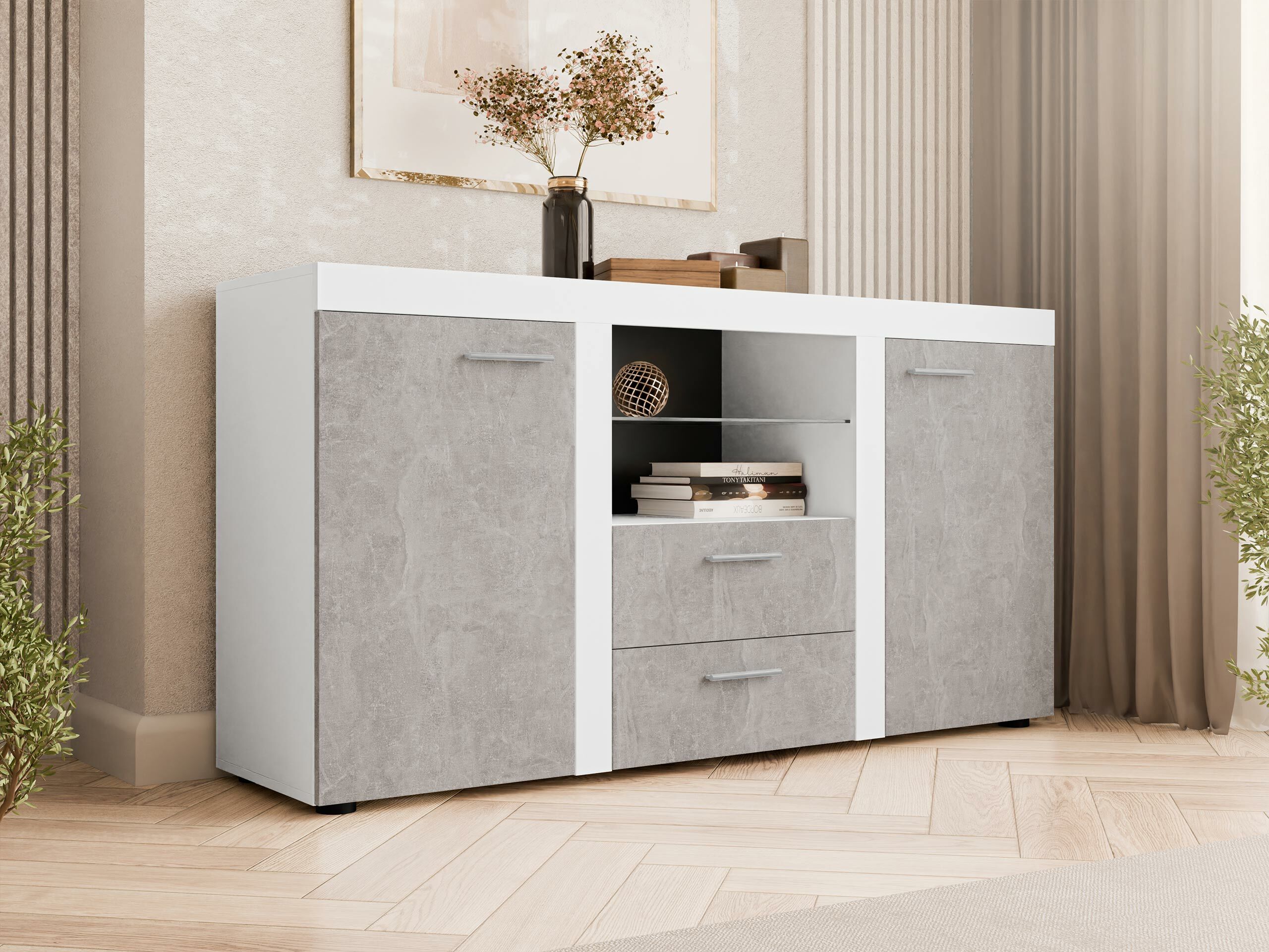 Скрин Tucson 104 (Бял + Бетон)