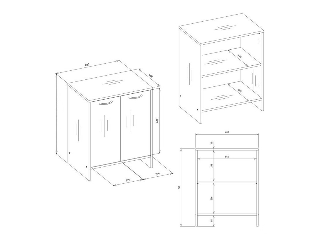 Стоящ шкаф за баня за мивка Servou 104