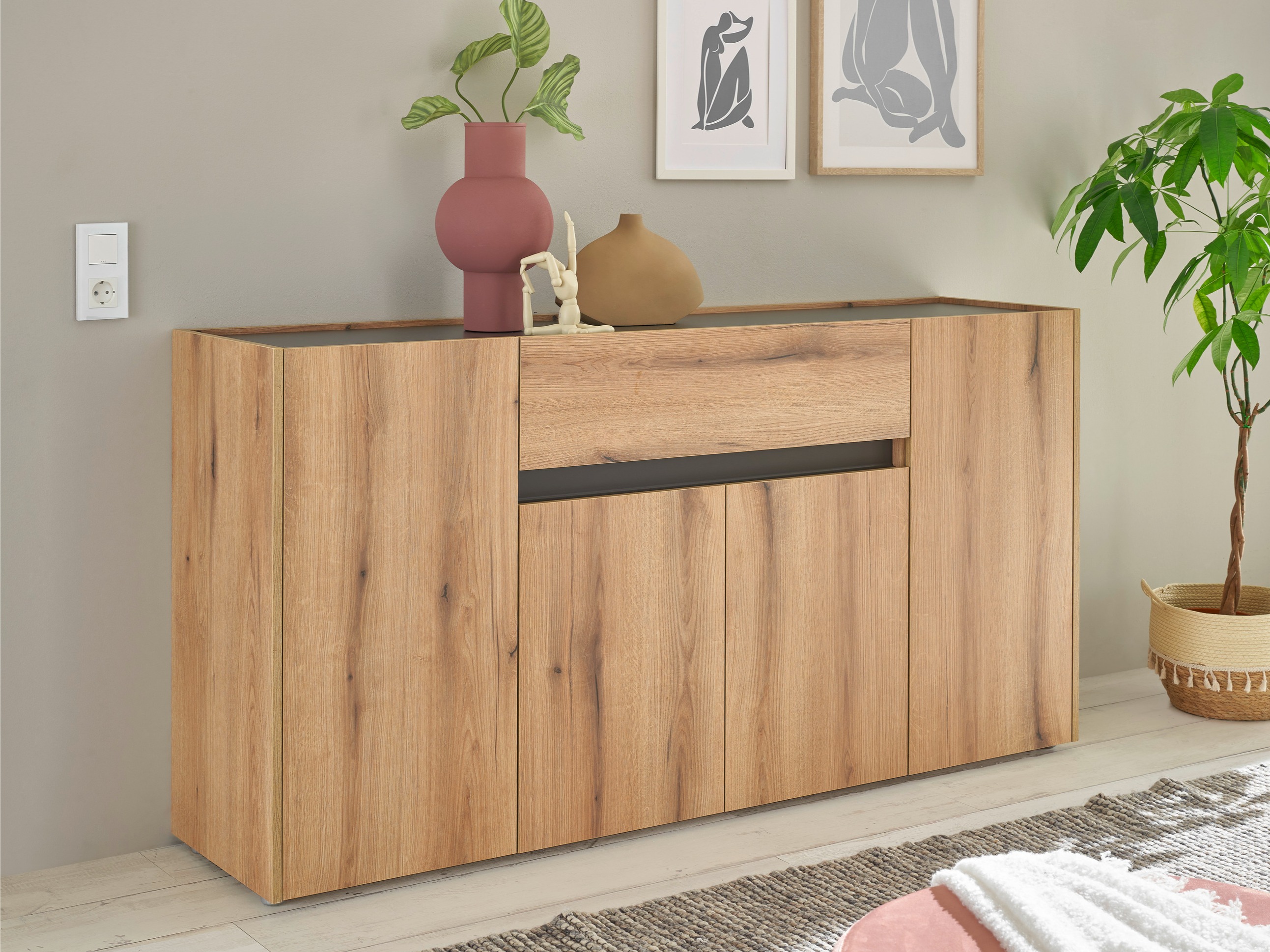 Скрин Elbsori 117 (Дъб + Антрацит)