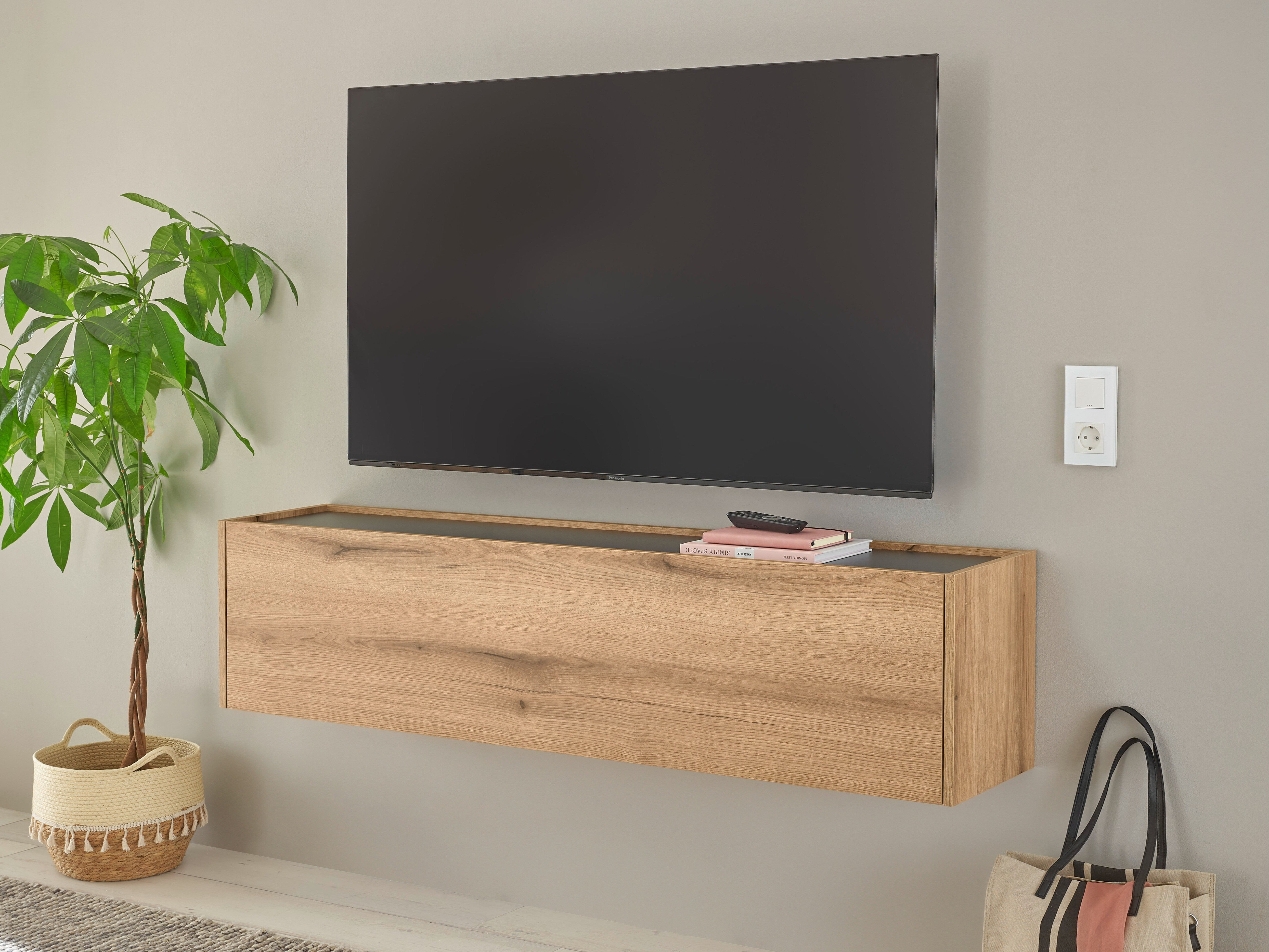 ТВ шкаф Elbsori 108 (Дъб + Антрацит)