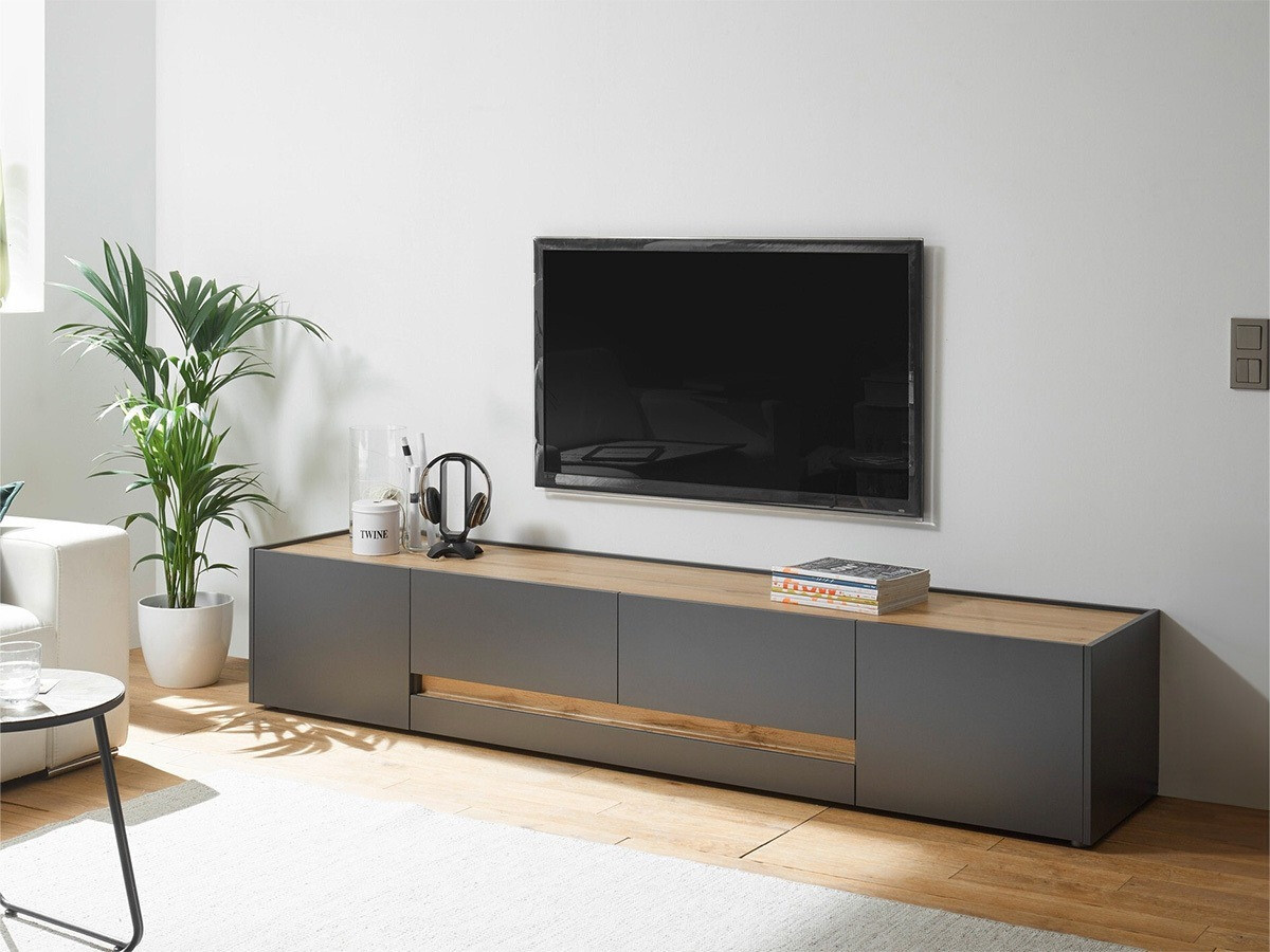ТВ шкаф Elbsori 116 (Антрацит + Дъб уотан)