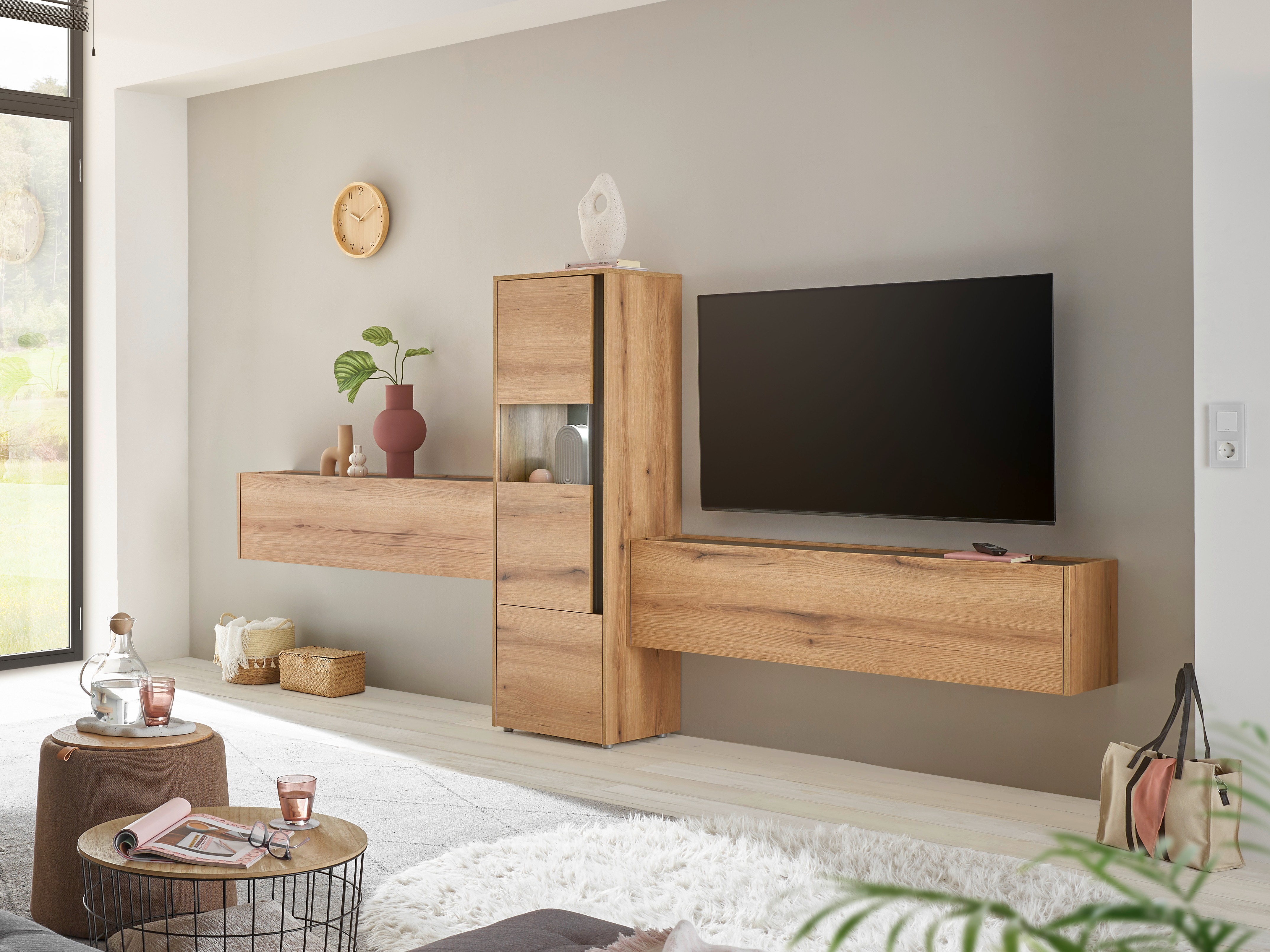 Комплект за хол Elbsori 122 (Дъб + Антрацит)