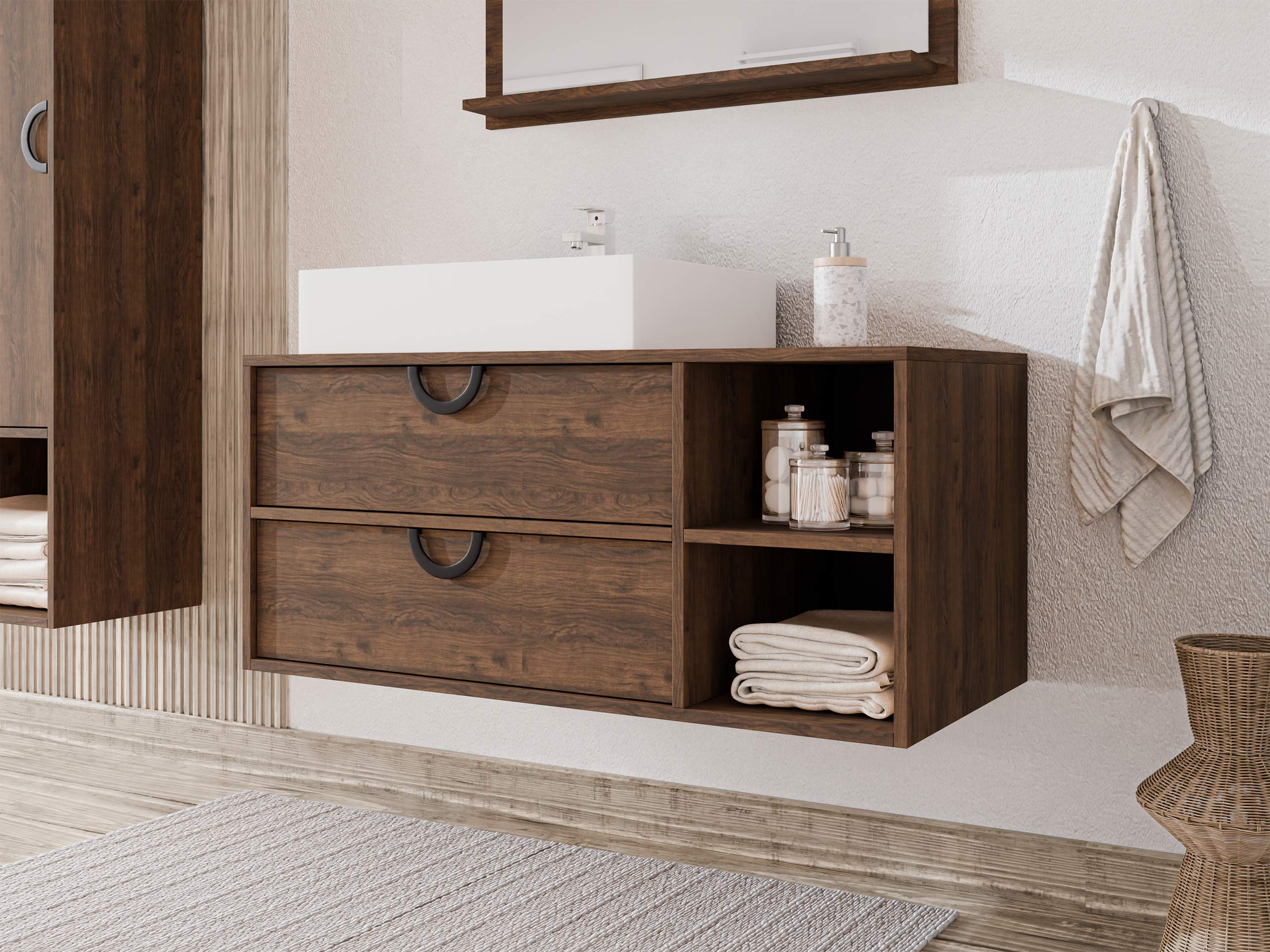 Окачен шкаф за мивка Providence 193 (Орех)