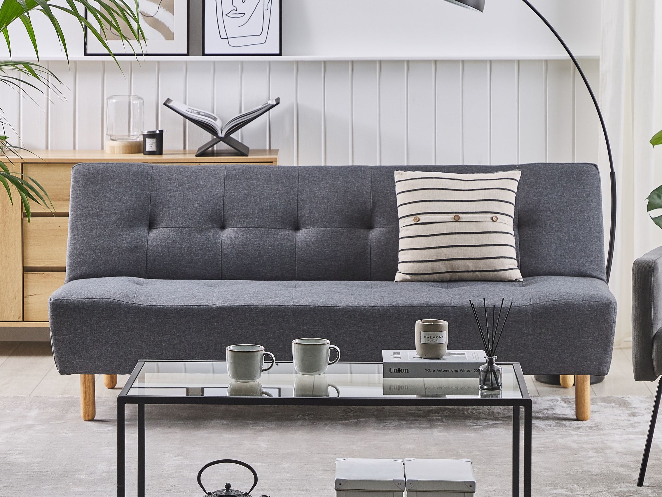 Разтегателен диван Berwyn 1550 (Тъмно сив)