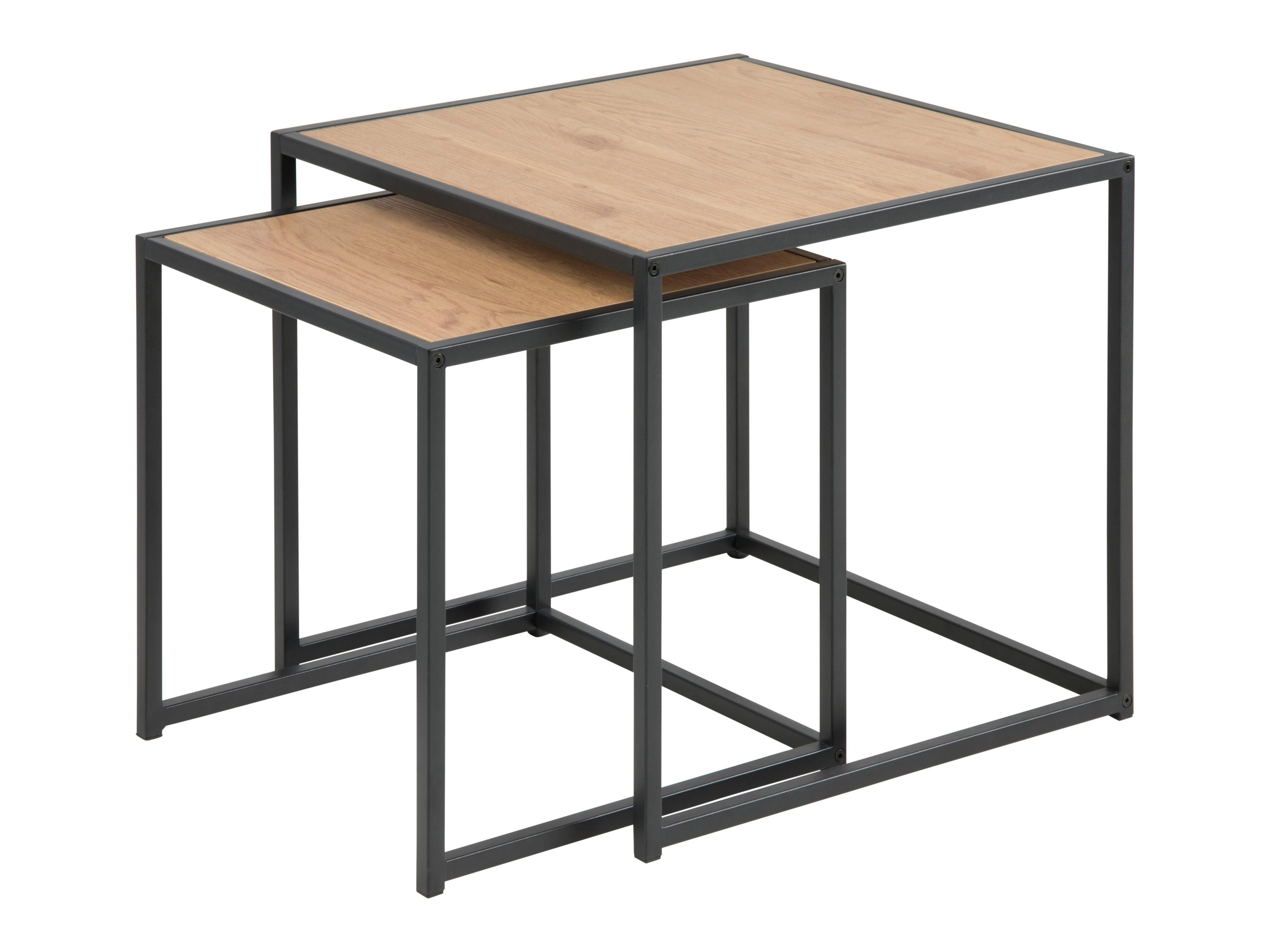 Комплект помощни маси Norsica 461 (Див дъб + Черен)