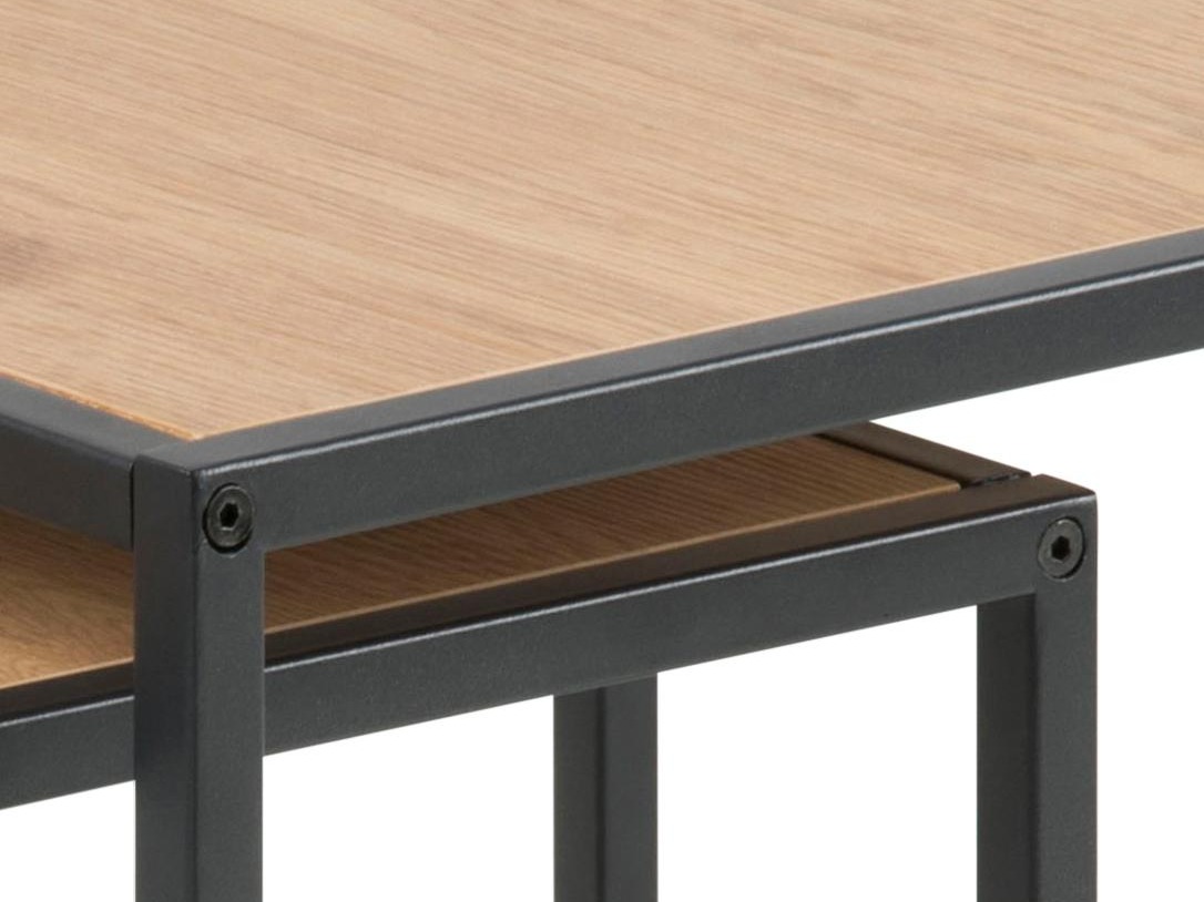 Комплект помощни маси Norsica 461 (Див дъб + Черен)