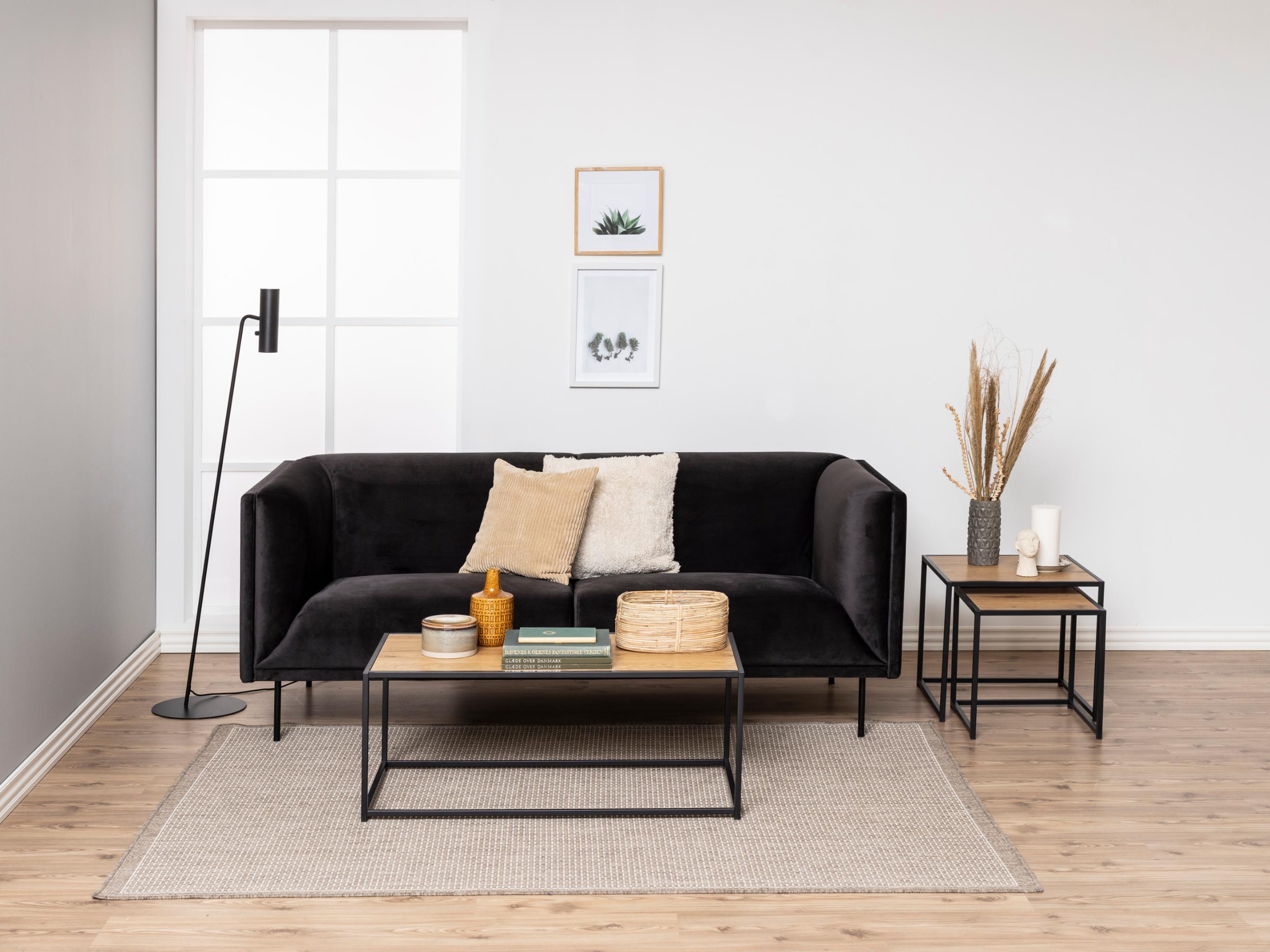 Комплект помощни маси Norsica 461 (Див дъб + Черен)