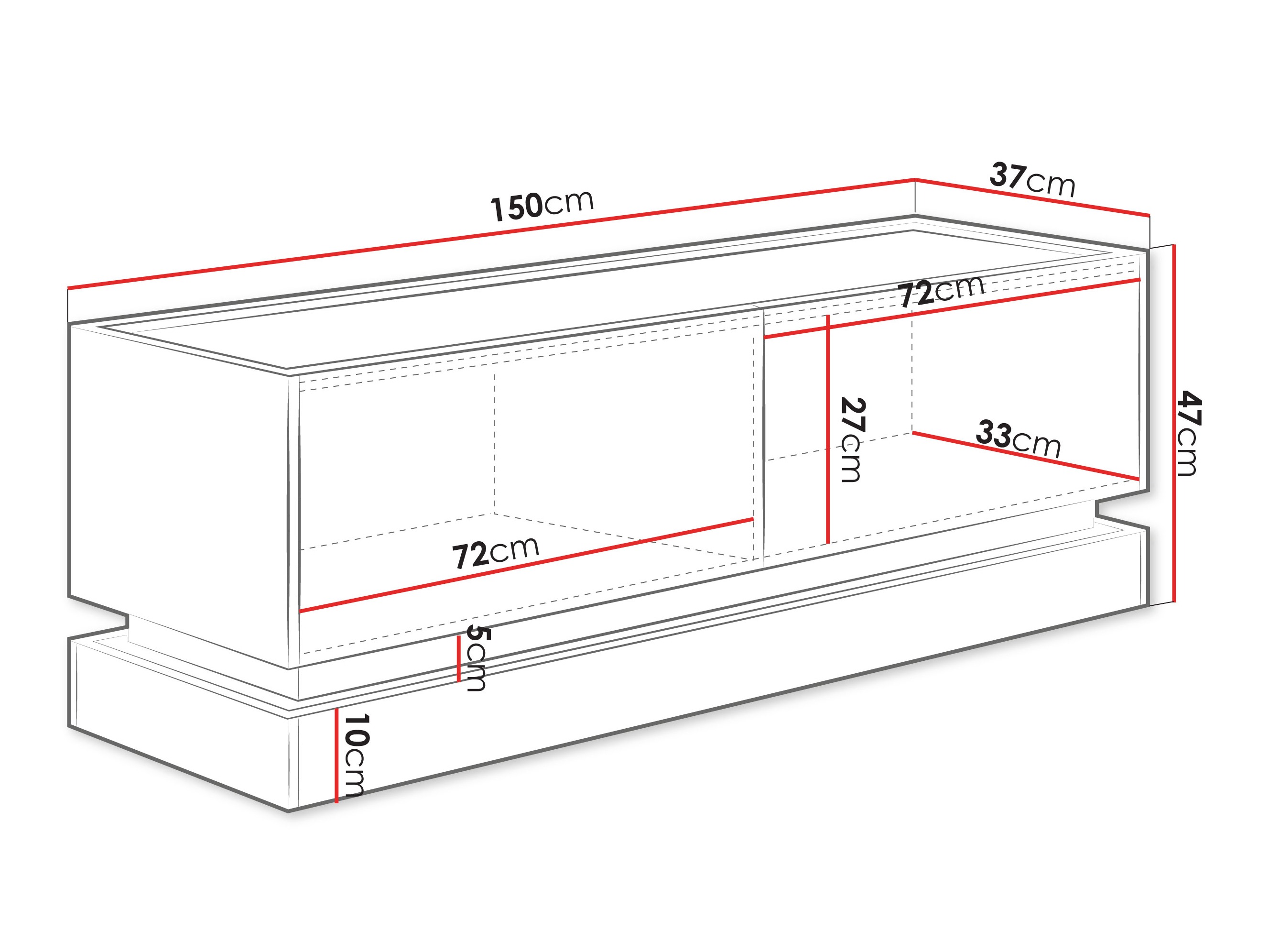 ТВ шкаф Comfivo Tilia I (Черен + Дъб)
