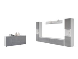 Комплект за хол Sarasota 133 (Бял + Бял гланц)