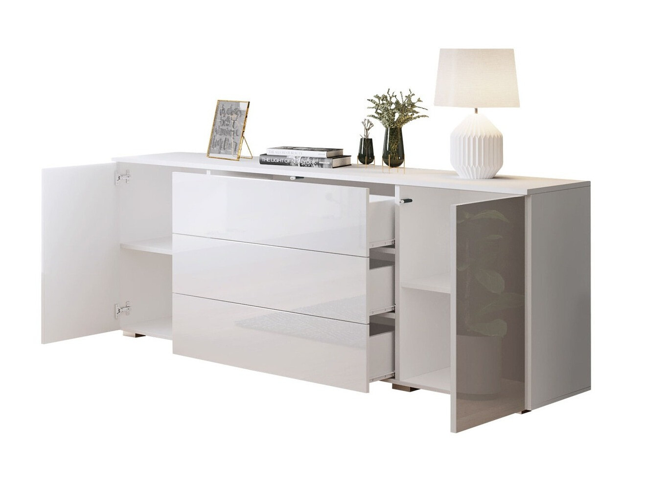 Скрин Sarasota 129 (Дъб уотан + Бял гланц)