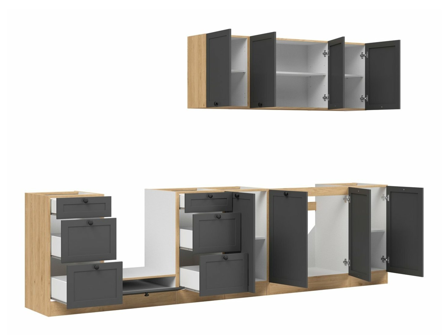 Модулен кухненски комплект Classic Grey Oak 119