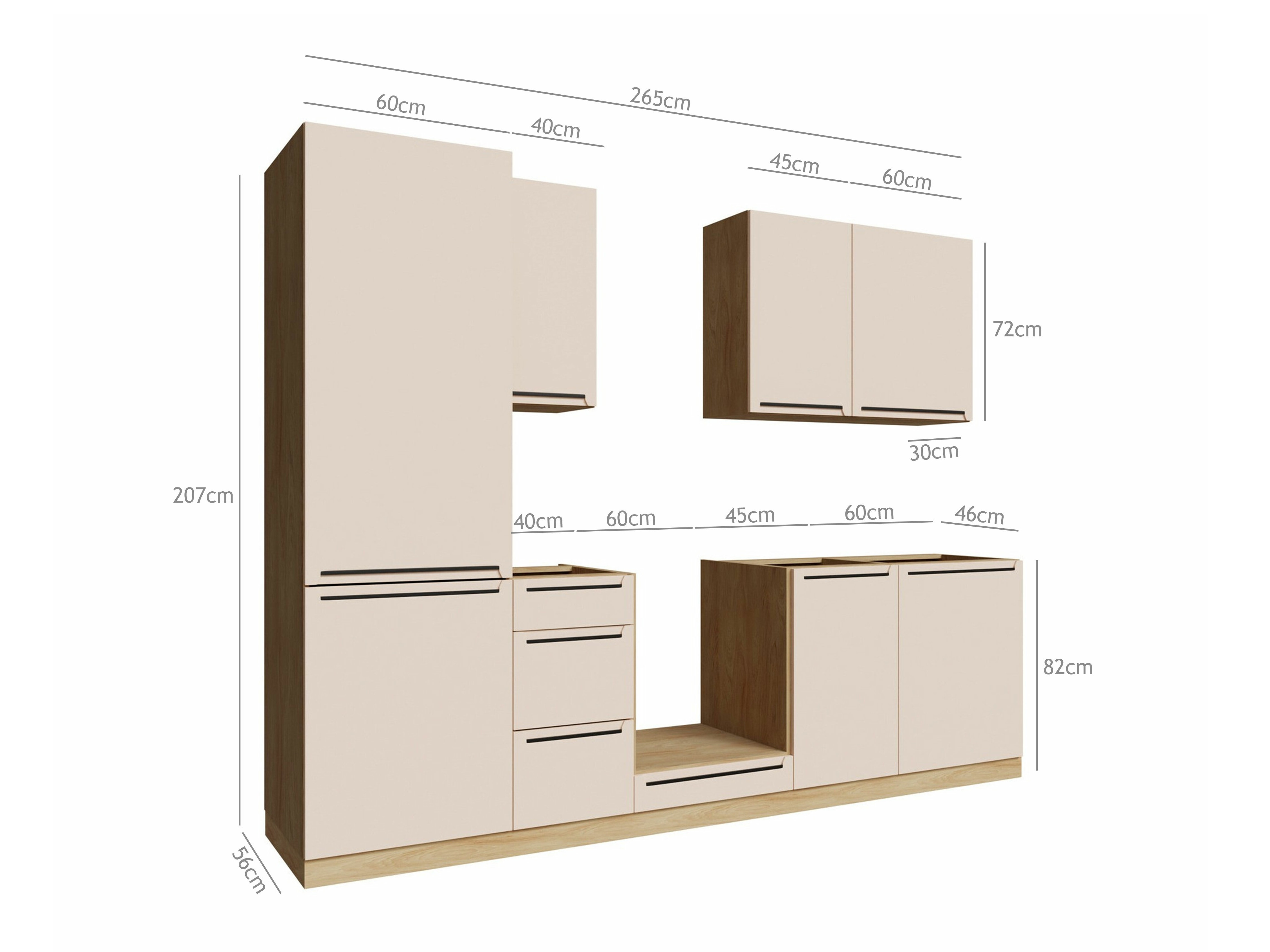Модулен кухненски комплект Riso Beige 169