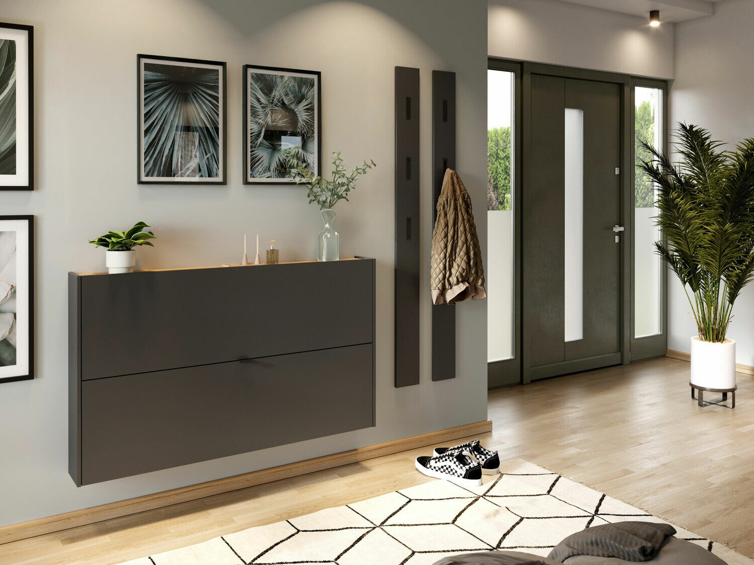 Комплект за антре Cirsale 109 (Графит + Navarra дъб)