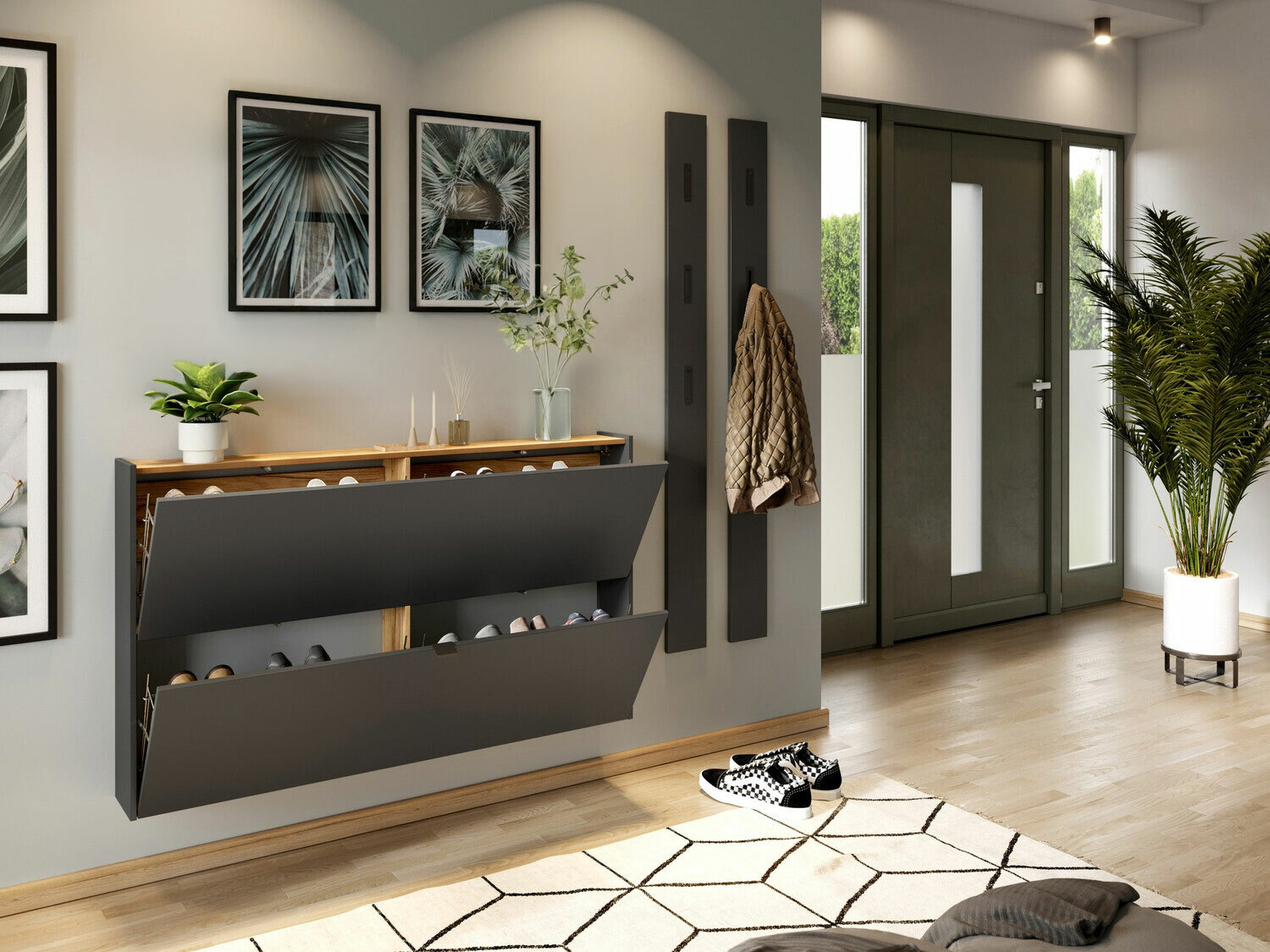 Комплект за антре Cirsale 109 (Графит + Navarra дъб)
