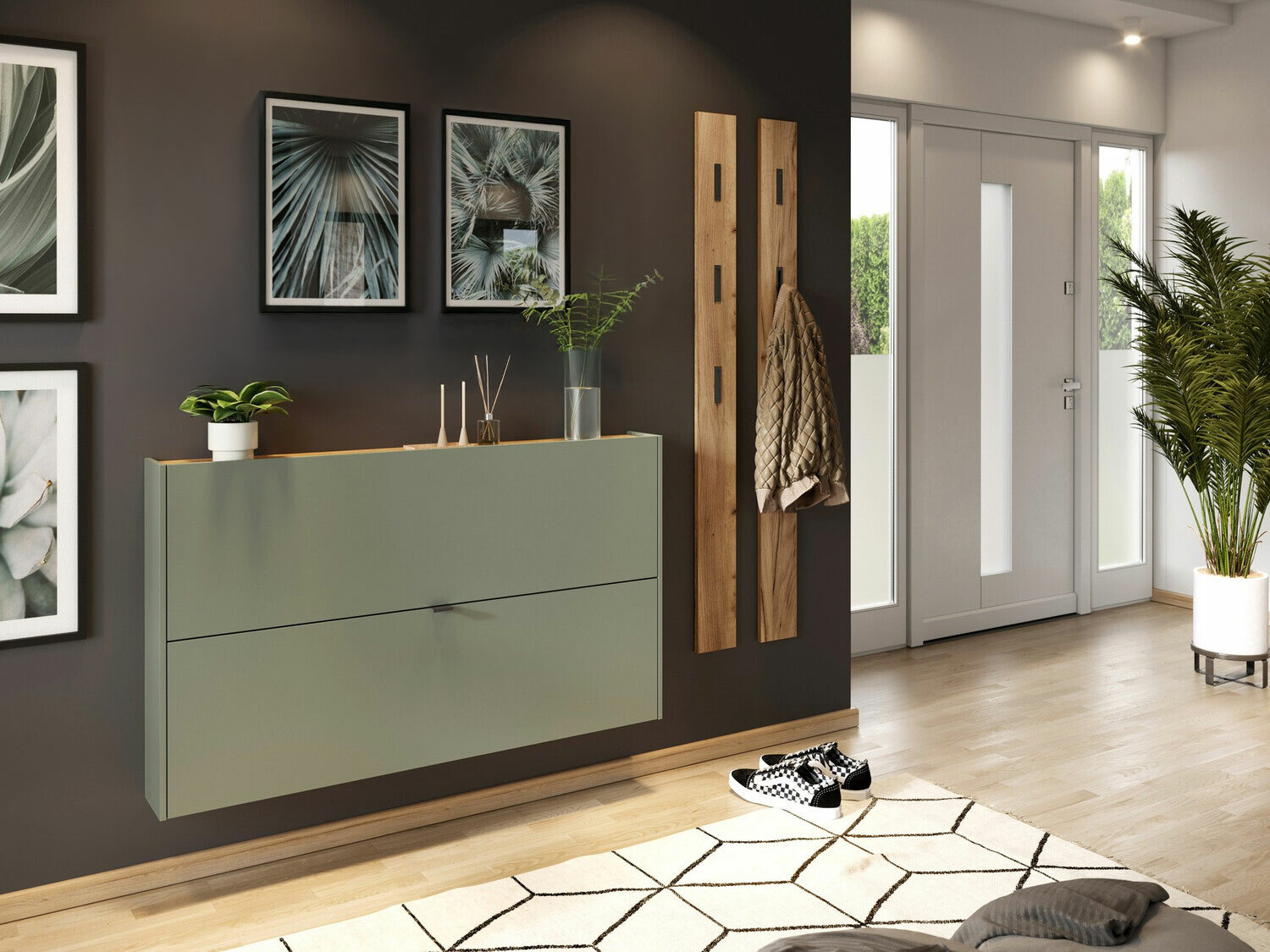 Комплект за антре Cirsale 109 (Пепеливо зелен + Navarra дъб)