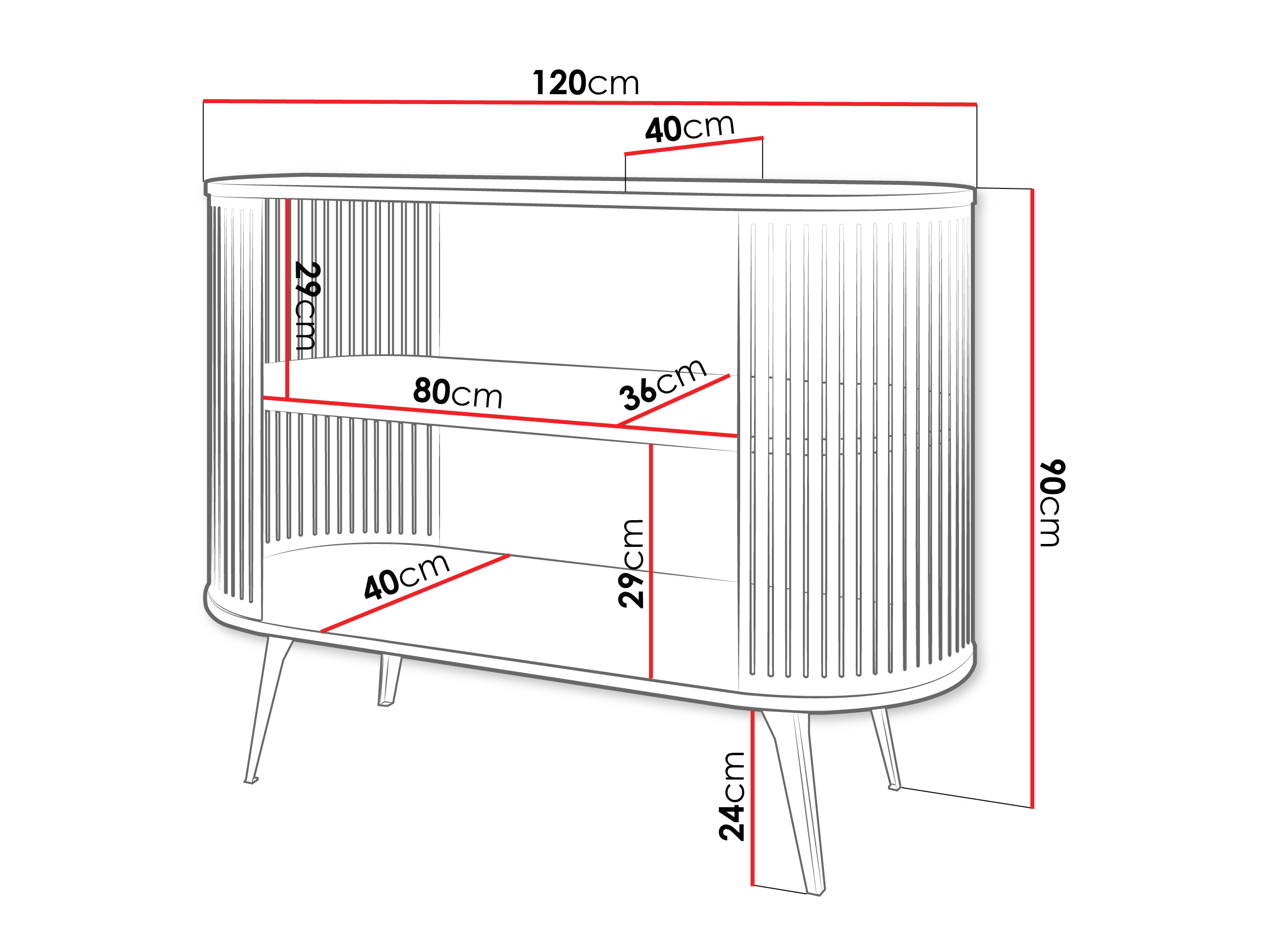 Етажерка Vitum II (Златно + Черен)