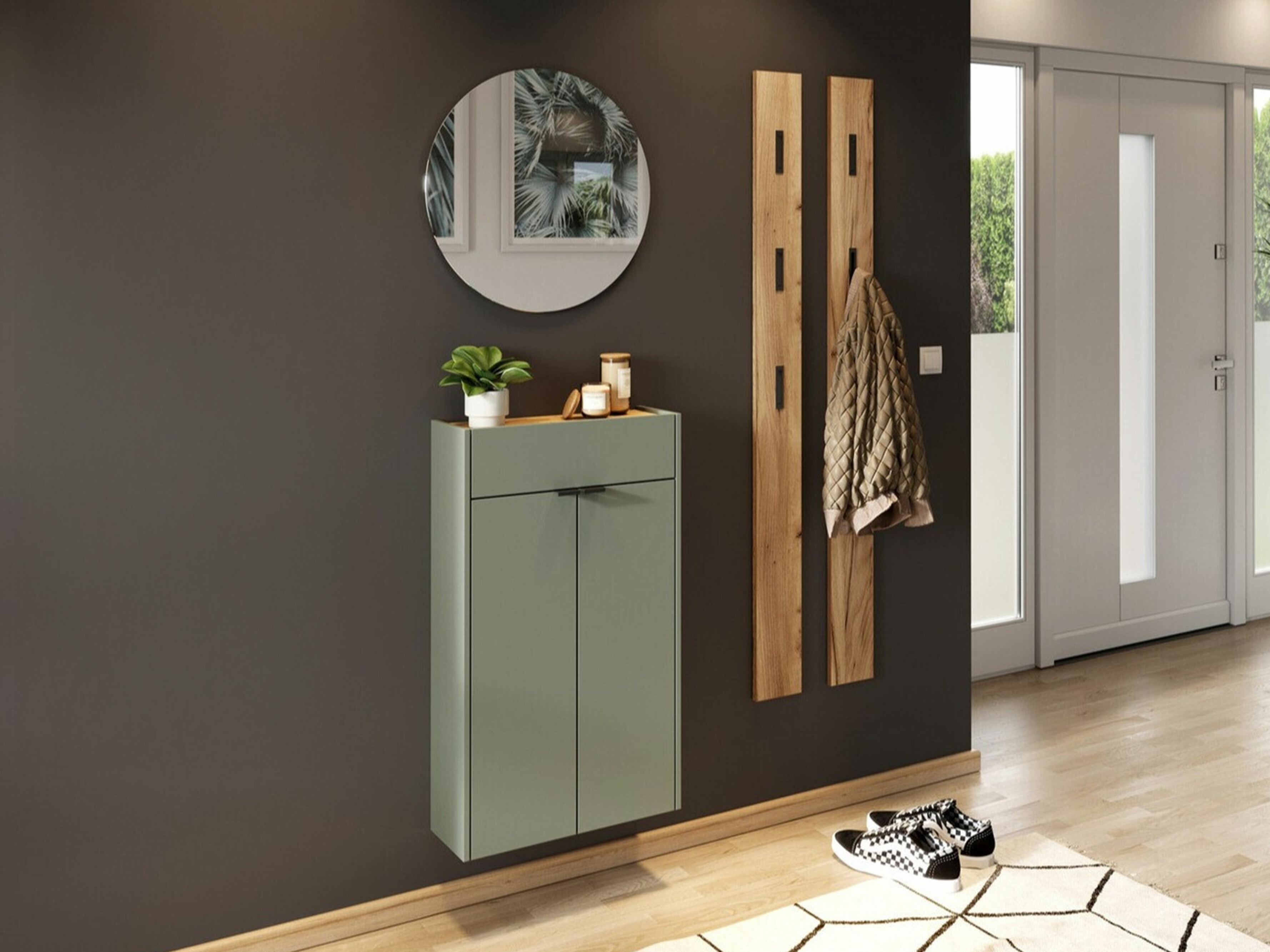 Комплект за антре Cirsale 104 (Пепеливо зелен + Navarra дъб)