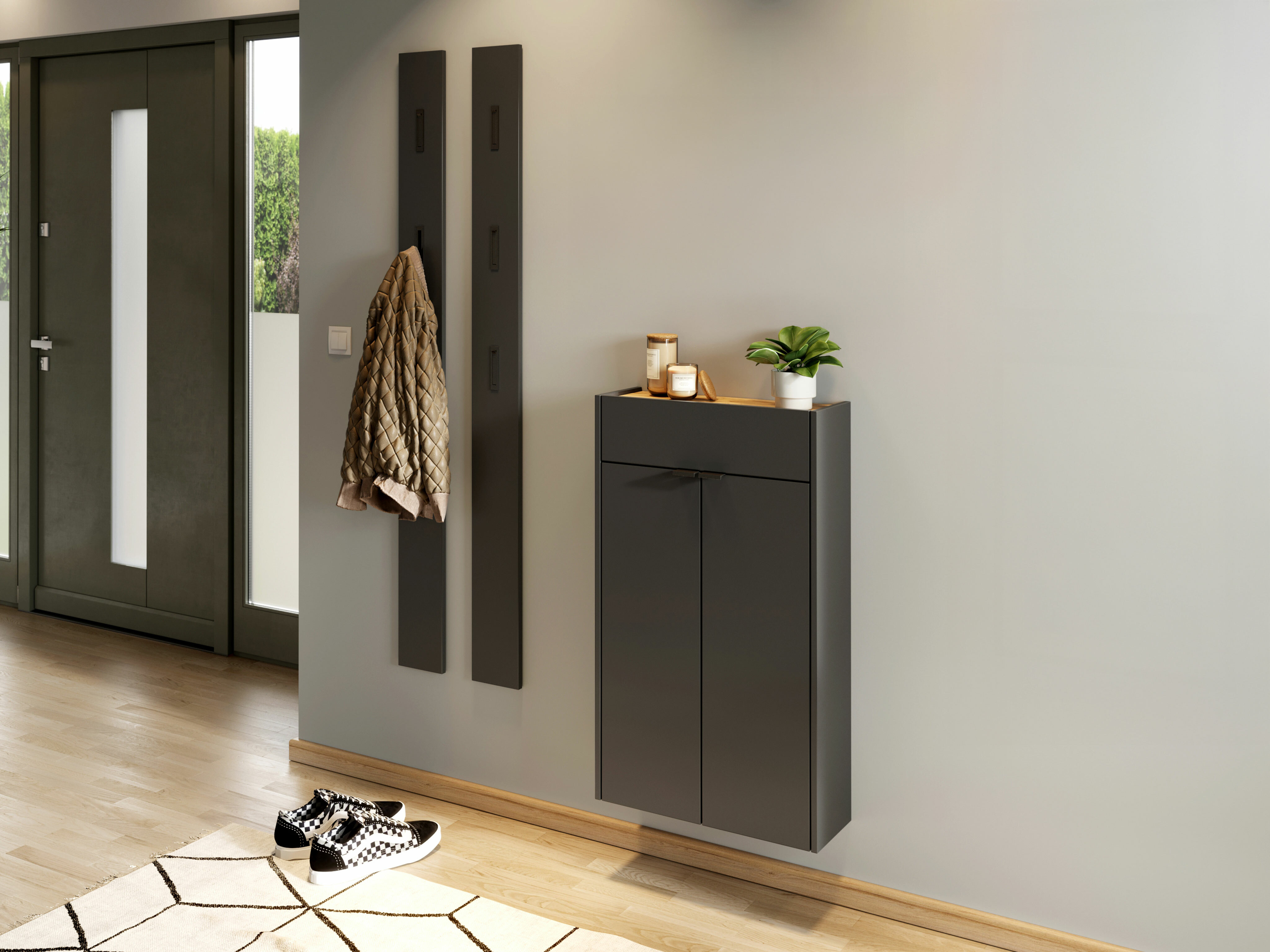 Комплект за антре Cirsale 105 (Графит + Navarra дъб)