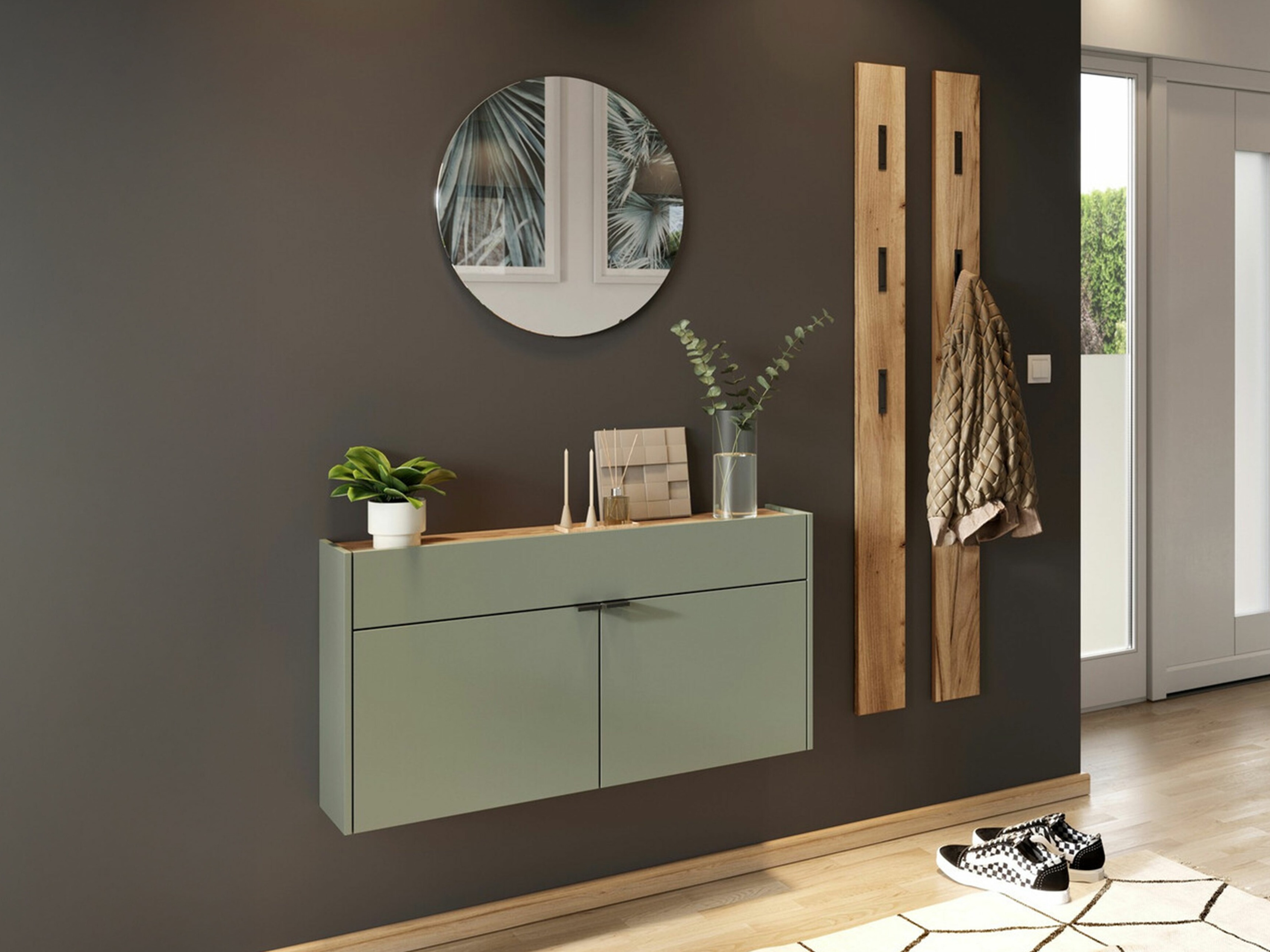 Комплект за антре Cirsale 106 (Пепеливо зелен + Navarra дъб)