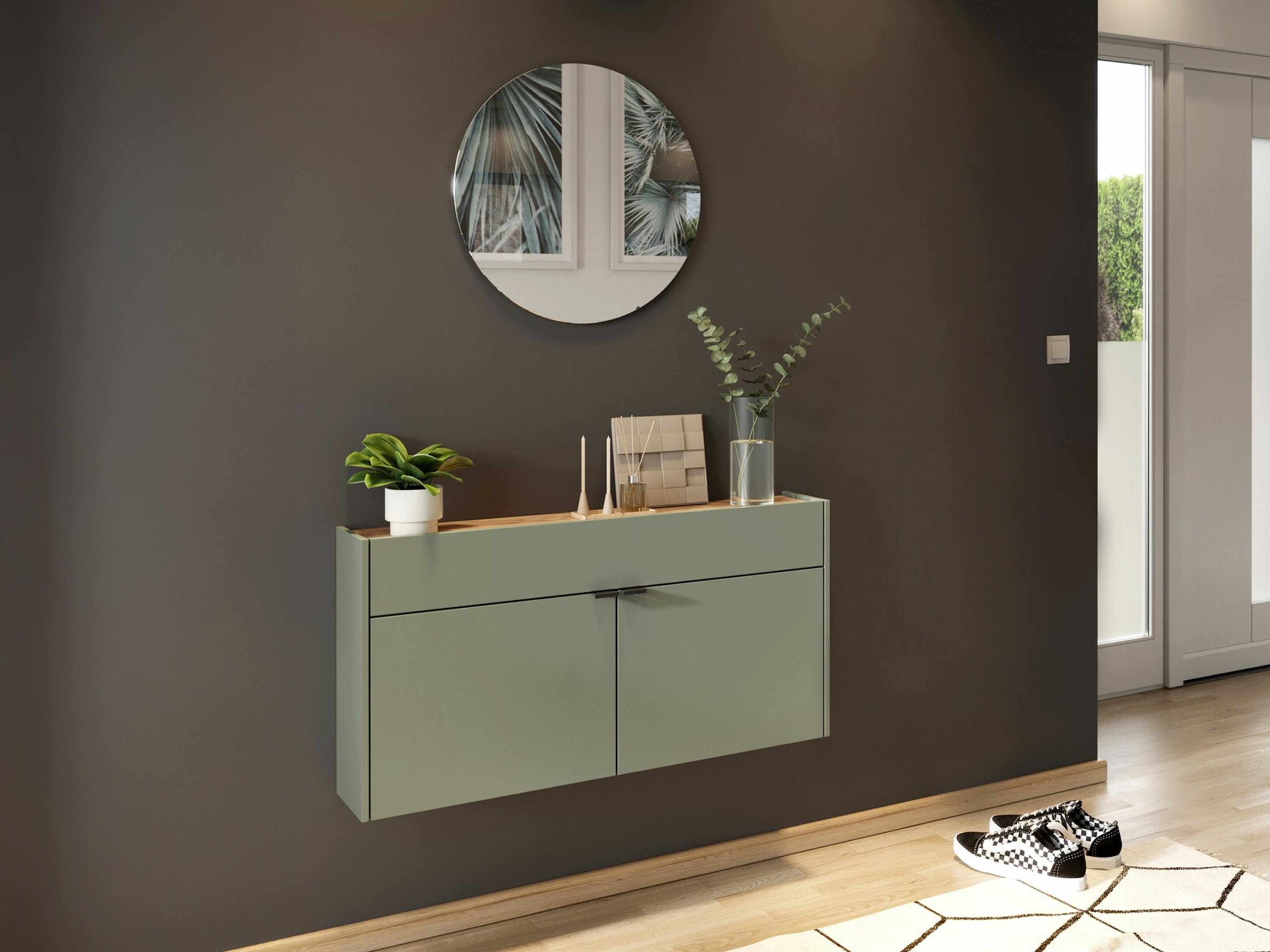 Комплект за антре Cirsale 106 (Пепеливо зелен + Navarra дъб)