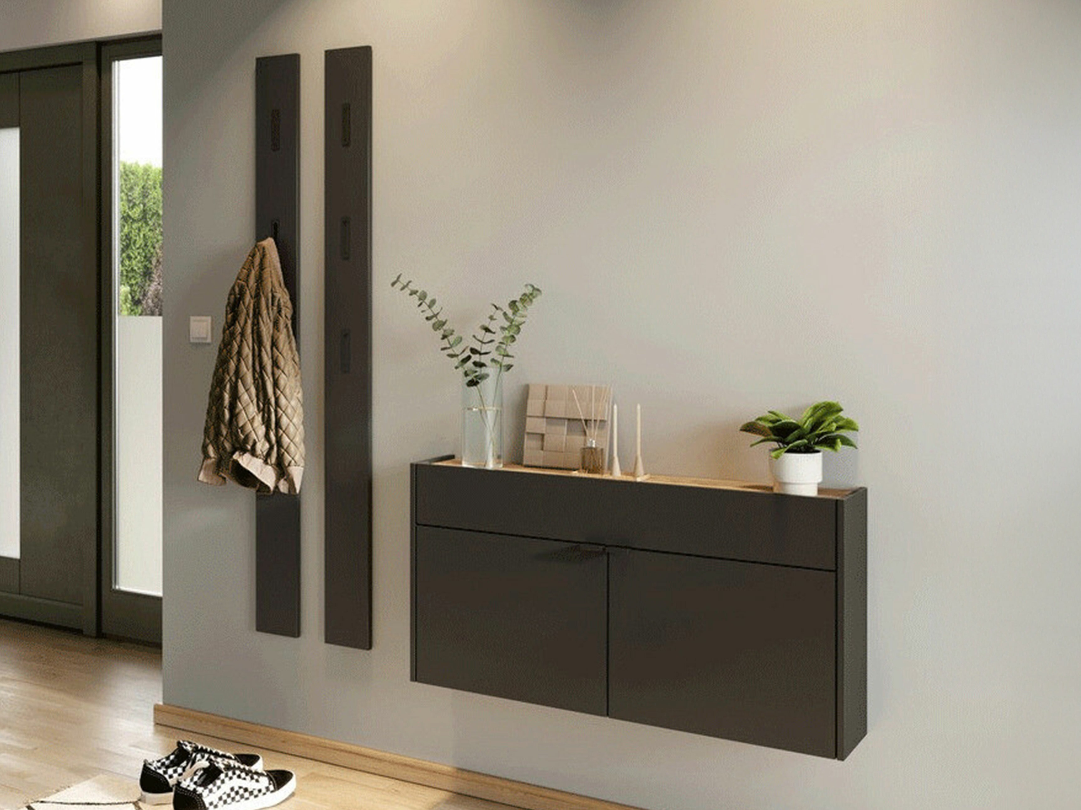 Комплект за антре Cirsale 107 (Графит + Navarra дъб)