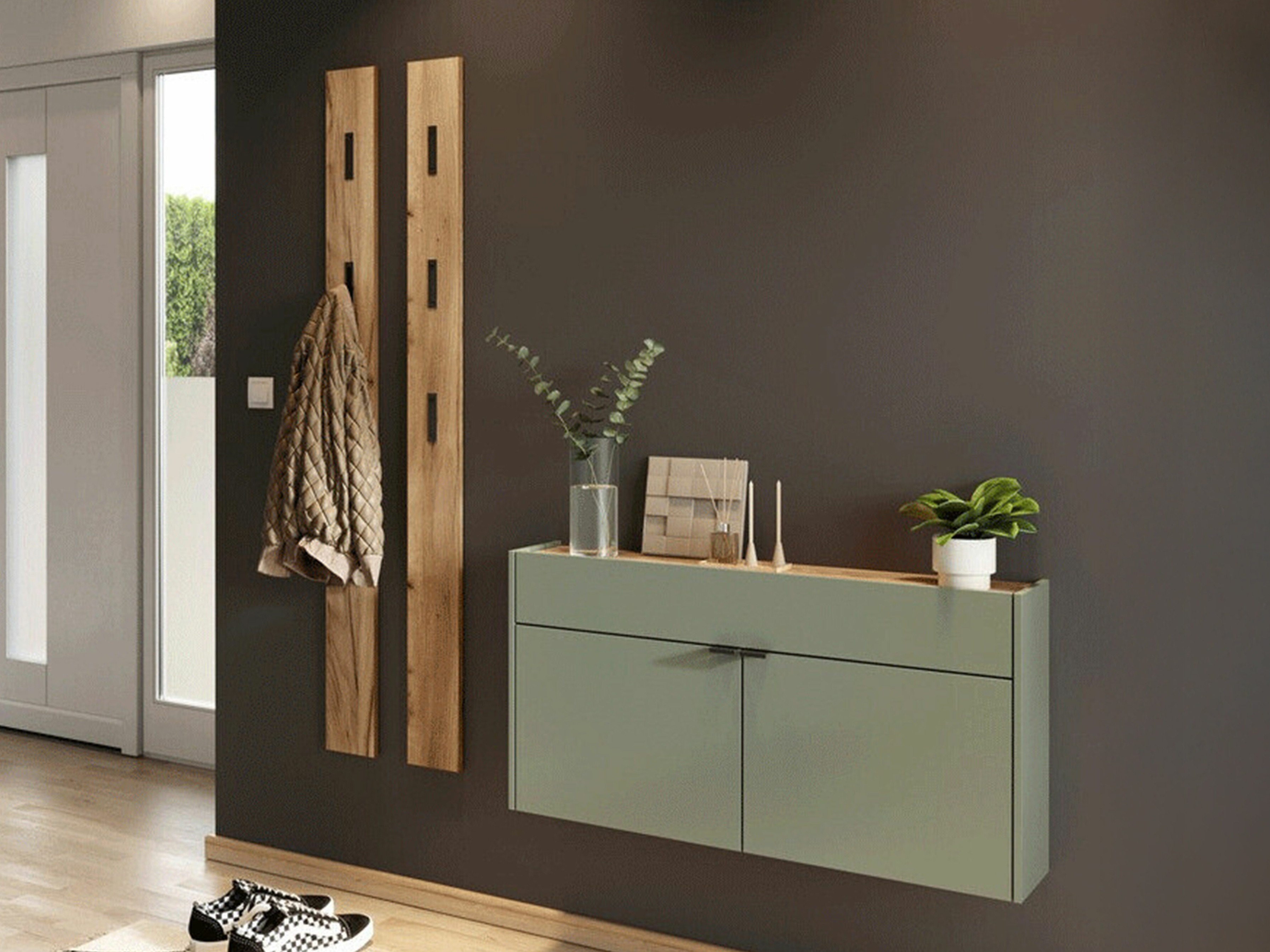 Комплект за антре Cirsale 107 (Пепеливо зелен + Navarra дъб)