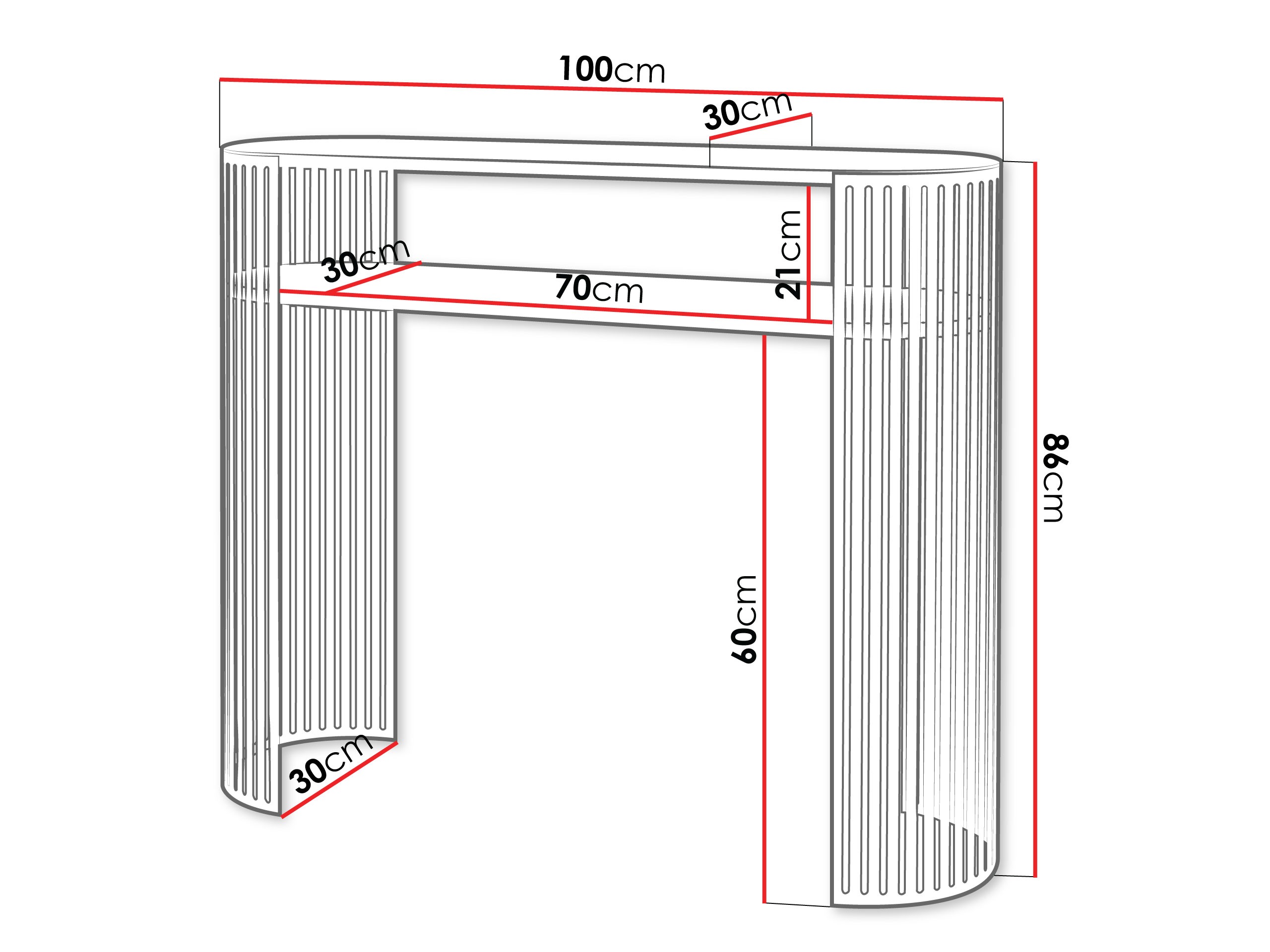 Конзолна маса Civer II (Златно + Черен мрамор)