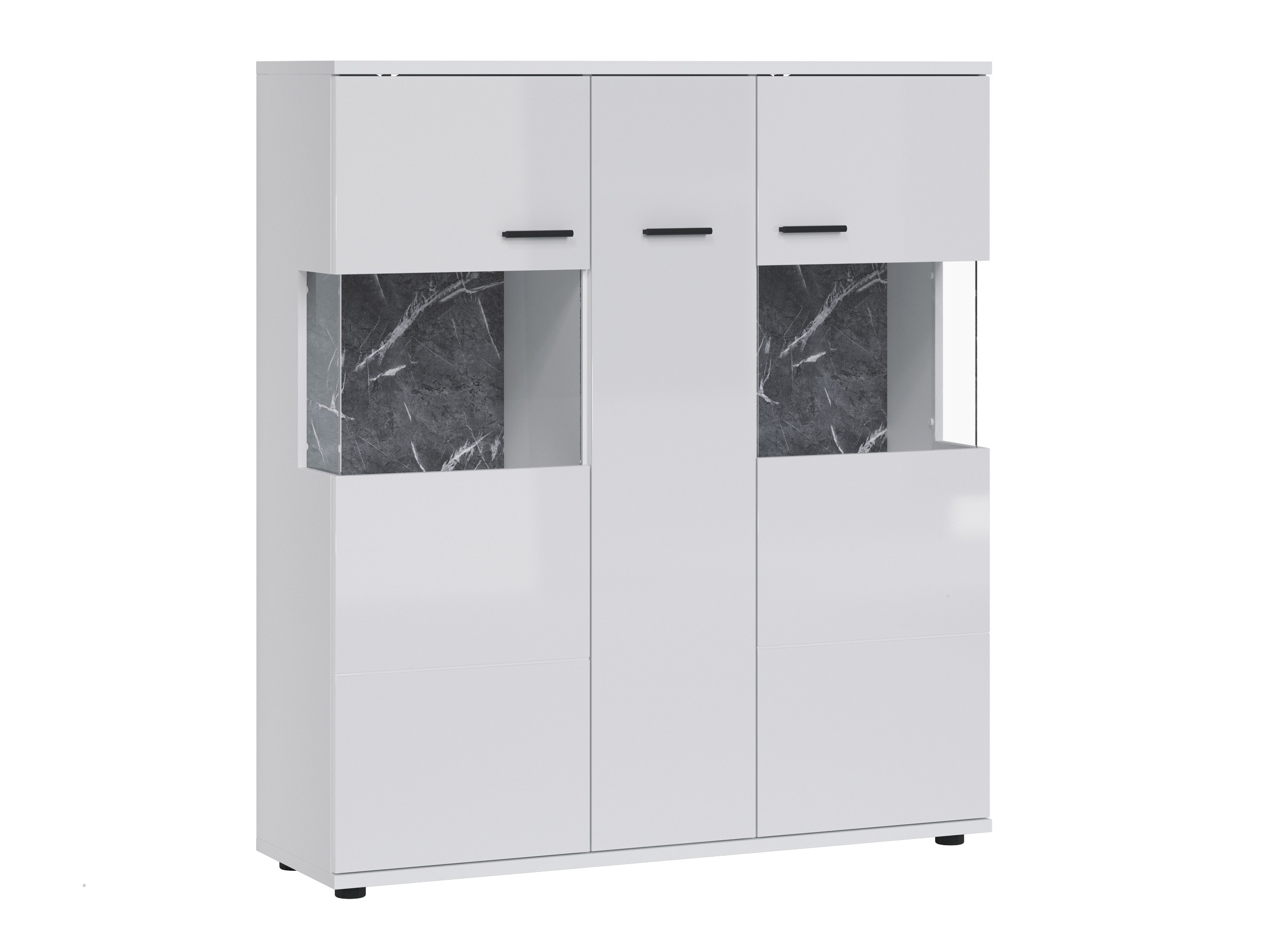 Етажерка Ontario 169 (Бял гланц + Бял)