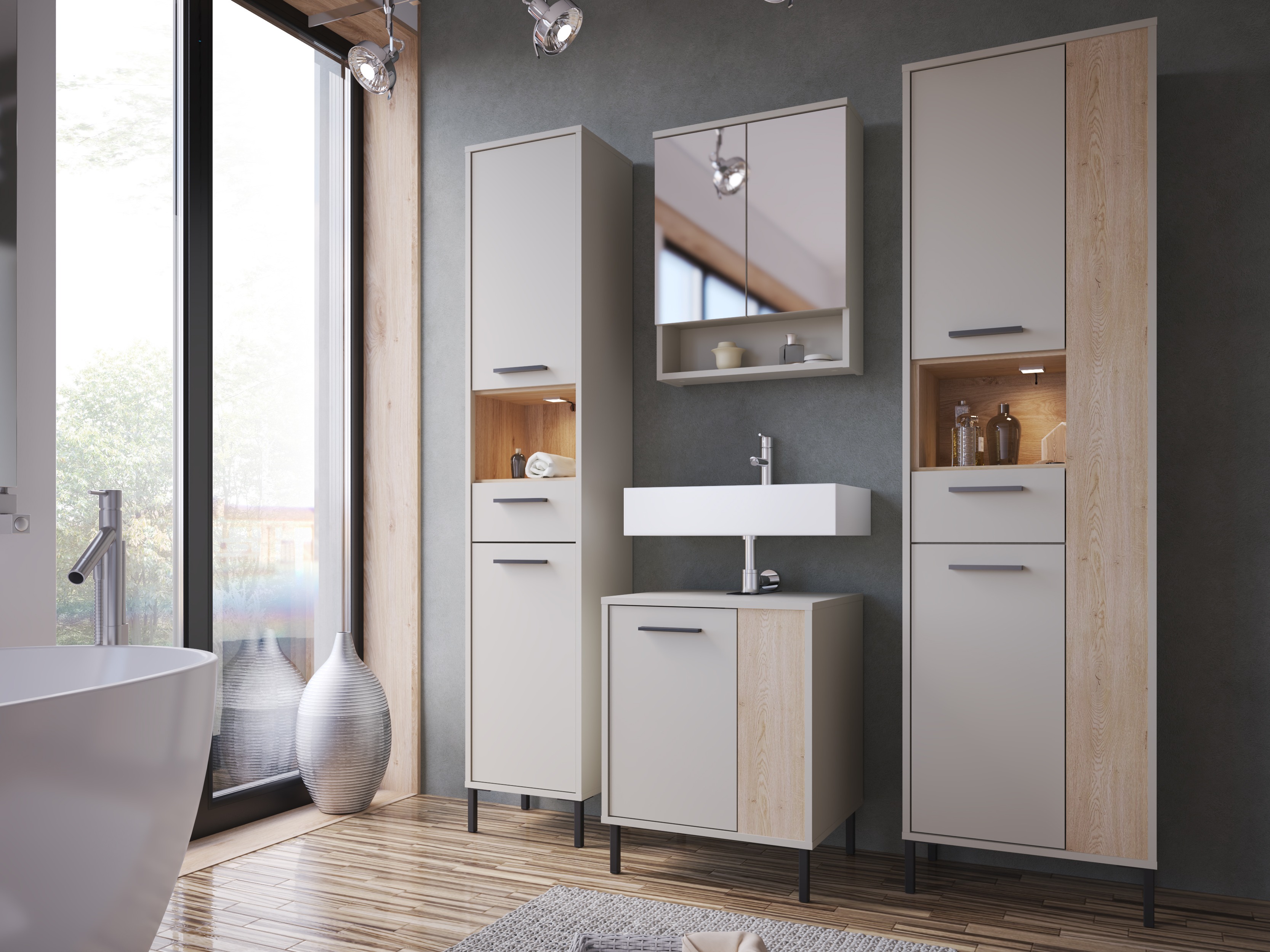 Стоящ шкаф за баня за мивка Camelbu 105