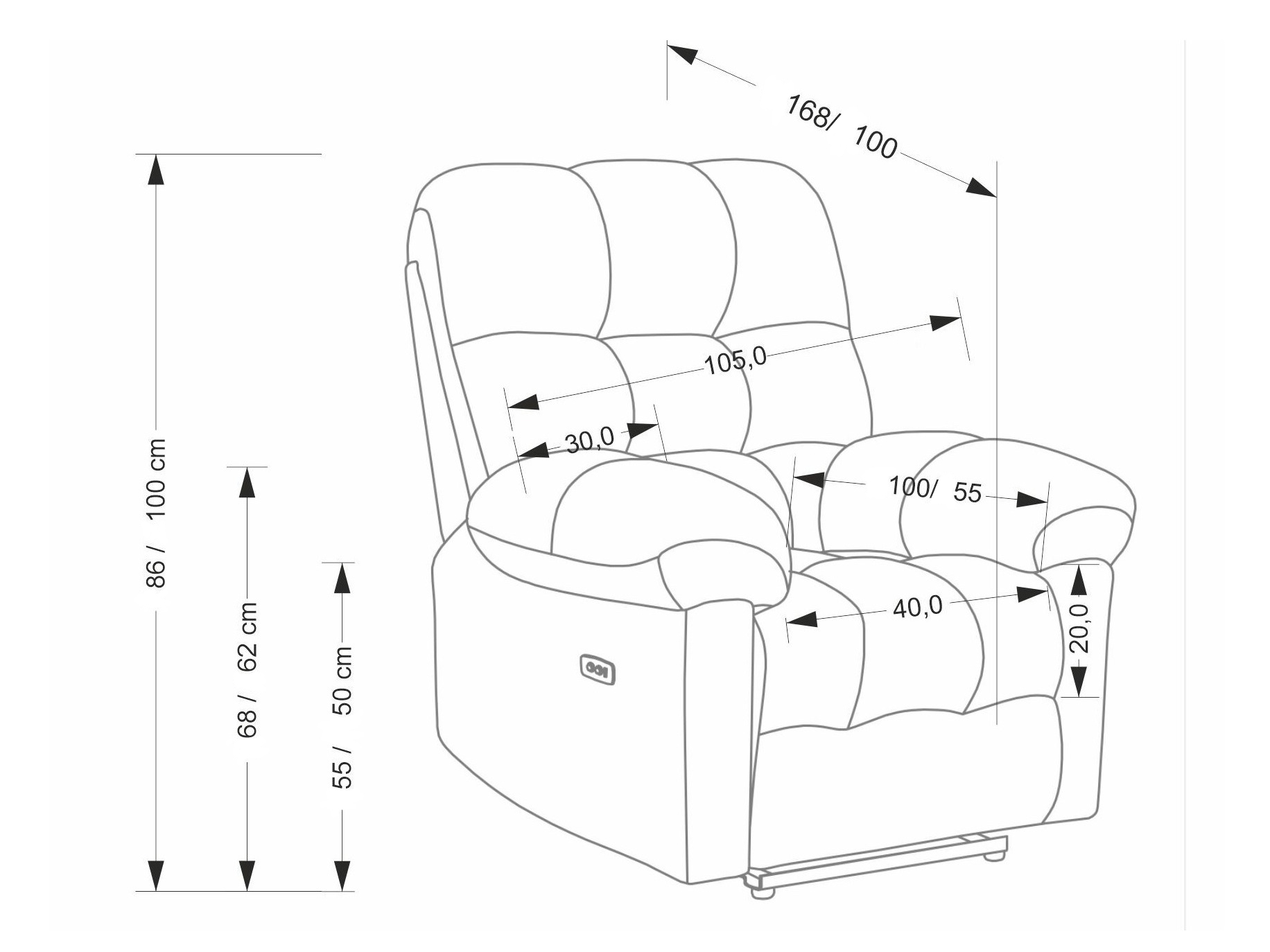 Реклайнер Houston 2080 (Бежов)