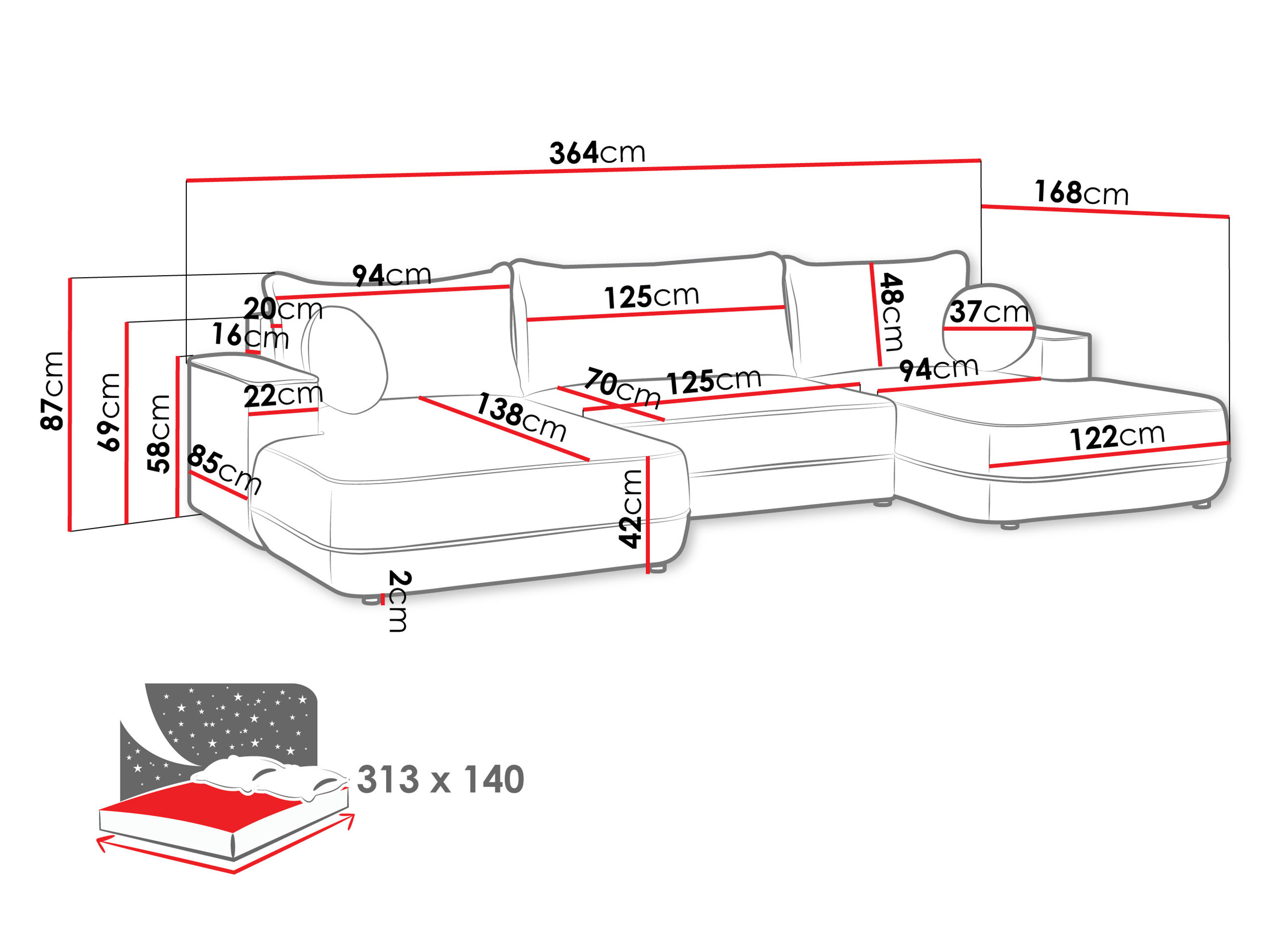 Ъглов диван Magal (Velo 621)