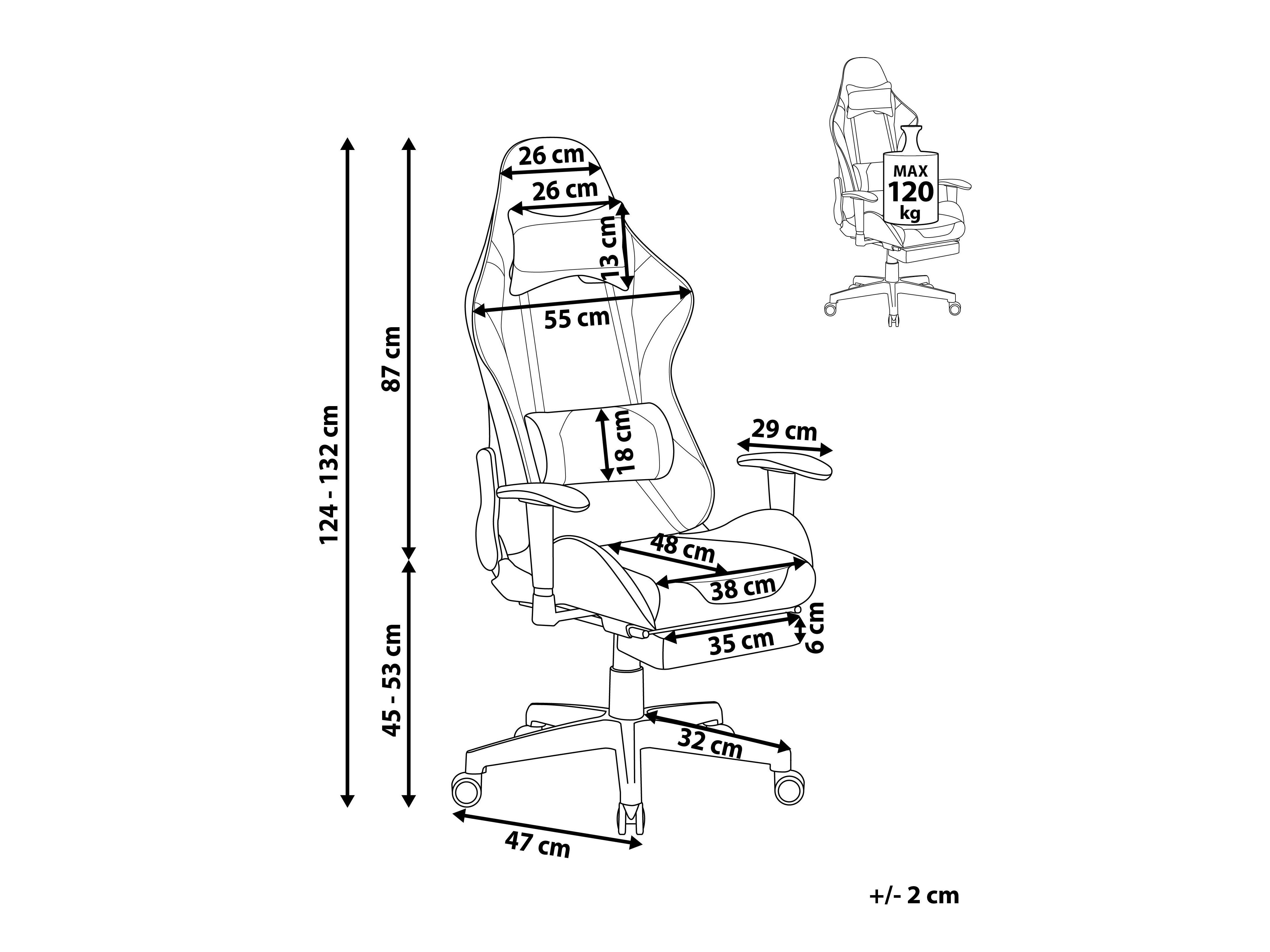 Геймърски стол Berwyn 183 (Черен + Сив)