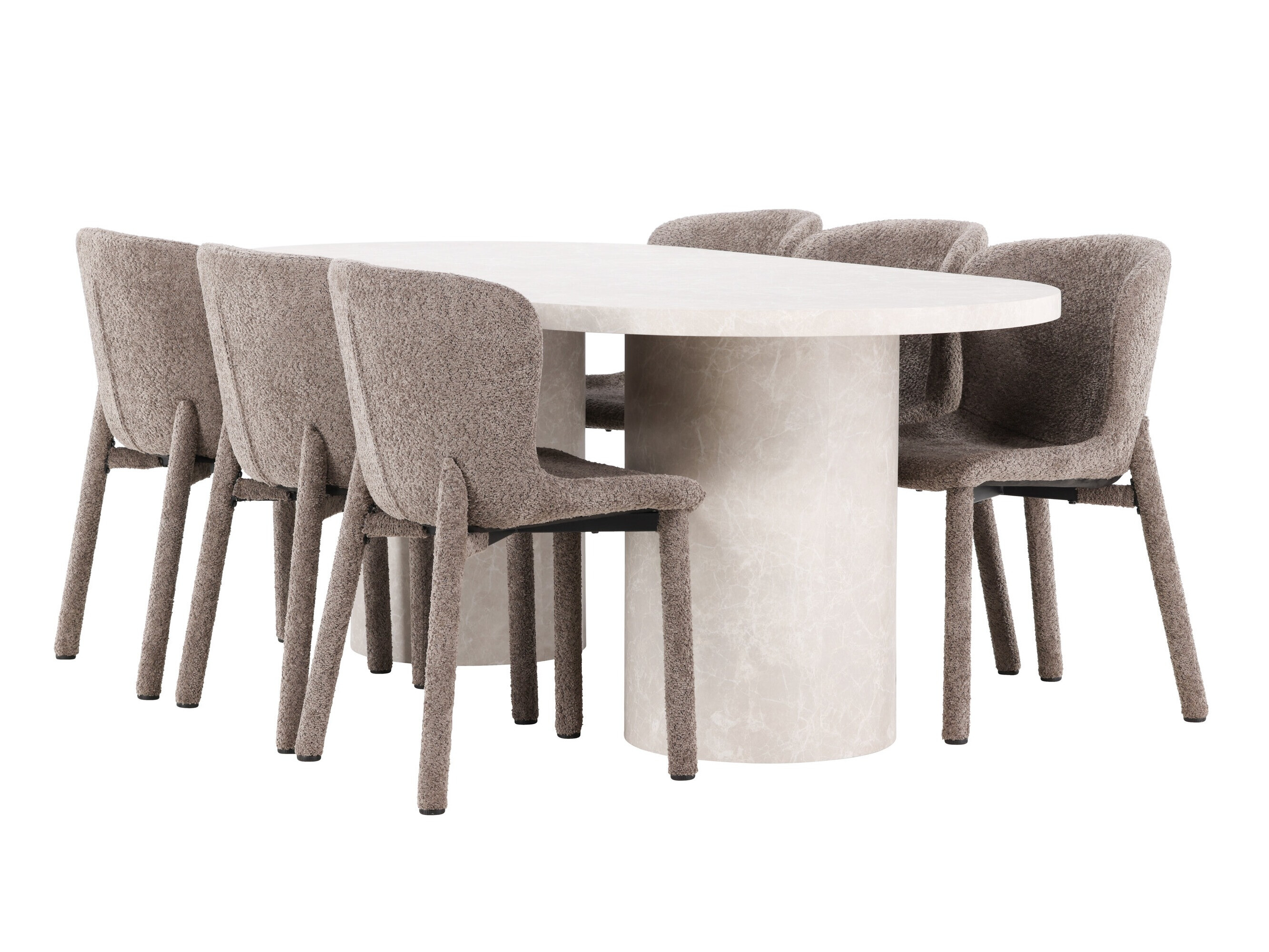 Маса и столове за трапезария Dallas 4969 (Кафяв)