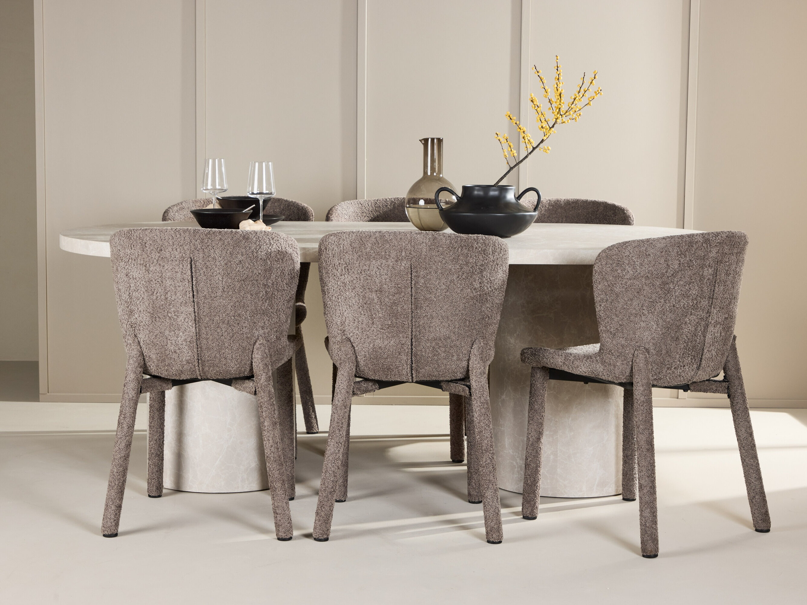 Маса и столове за трапезария Dallas 4969 (Кафяв)