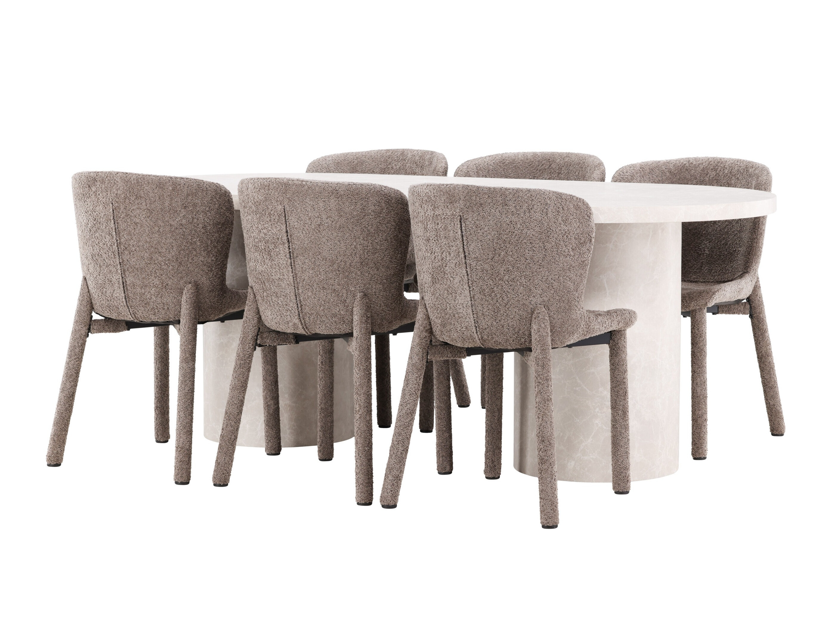 Маса и столове за трапезария Dallas 4969 (Кафяв)