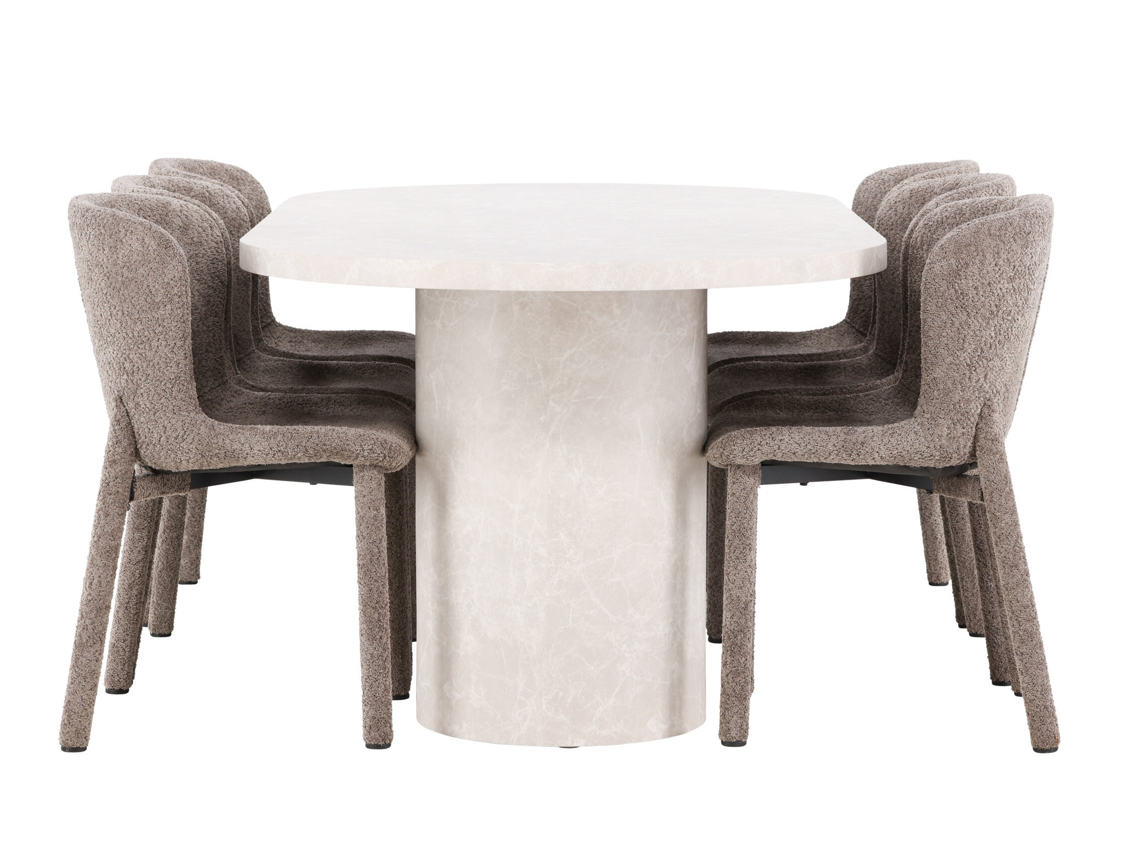 Маса и столове за трапезария Dallas 4969 (Кафяв)