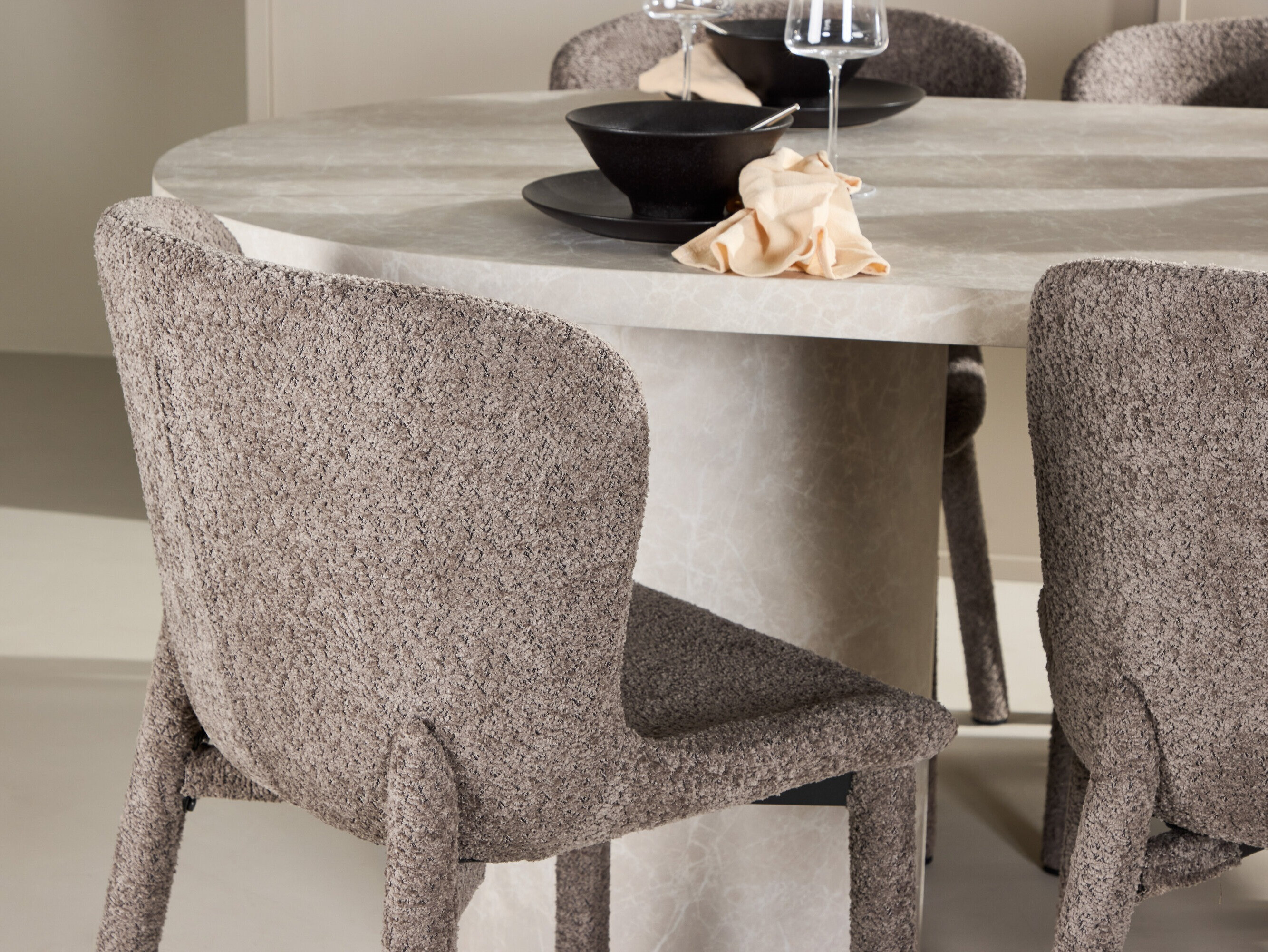 Маса и столове за трапезария Dallas 4969 (Кафяв)