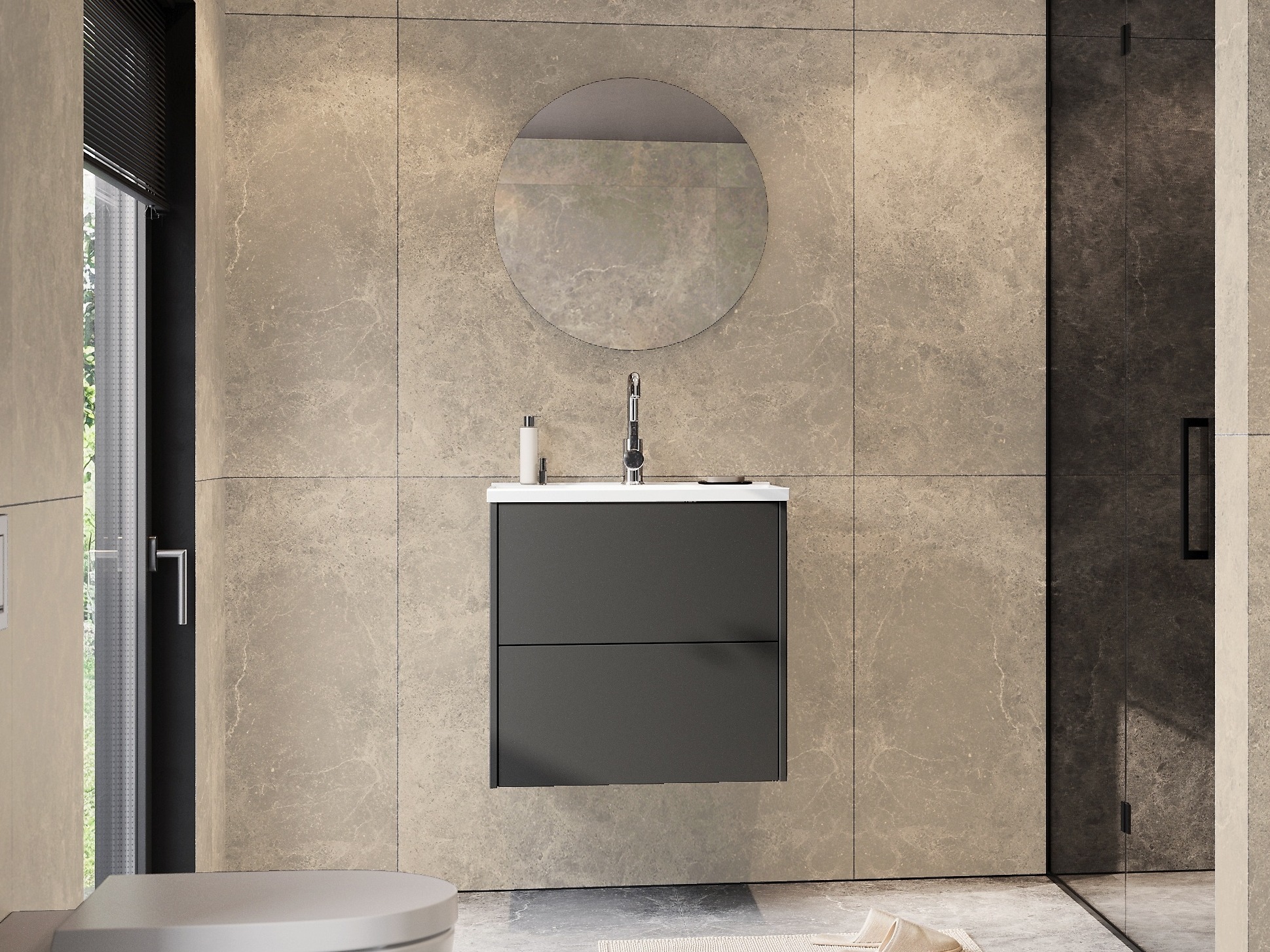 Окачен шкаф за мивка Sacramento 522 (Графит)