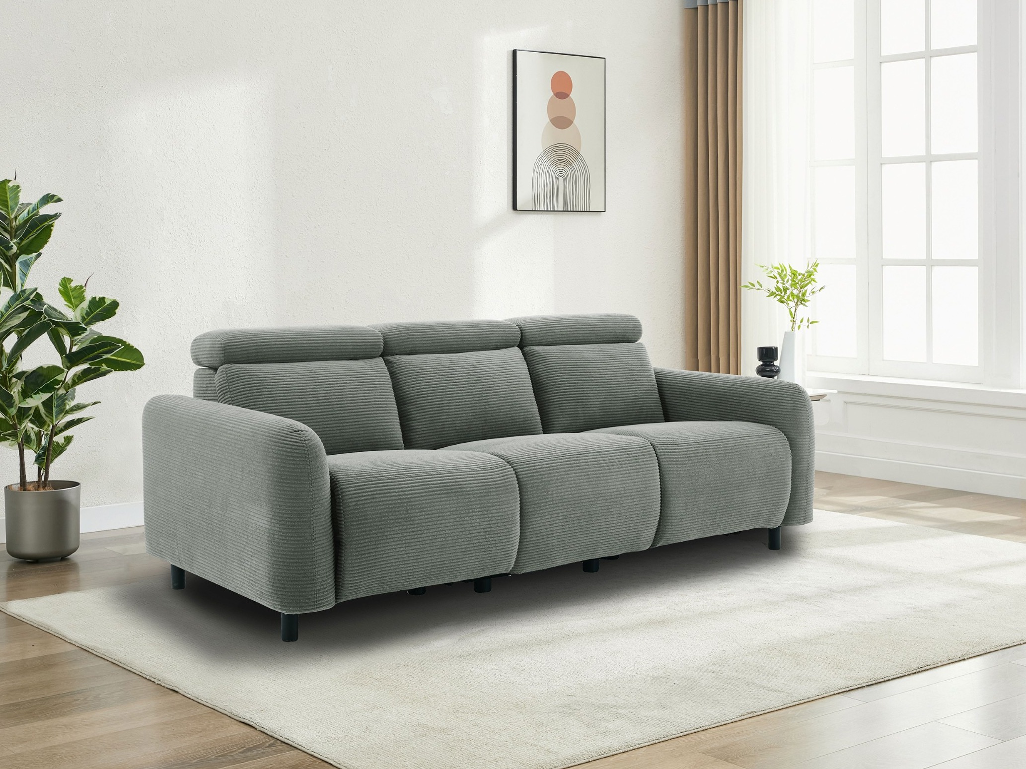 Диван реклайнър Denton 1511 (Сив)