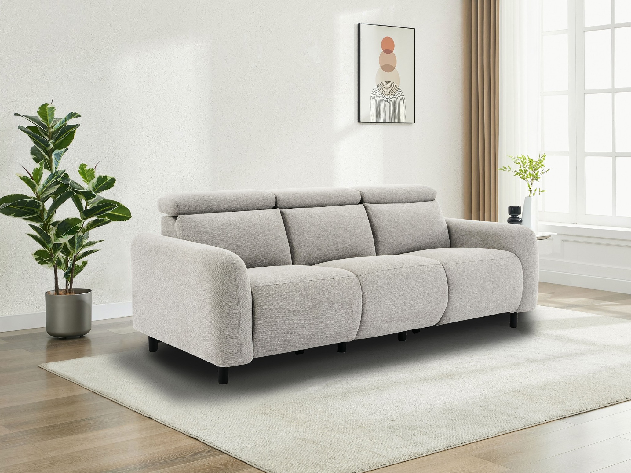 Диван реклайнър Denton 1511 (Светло сив)