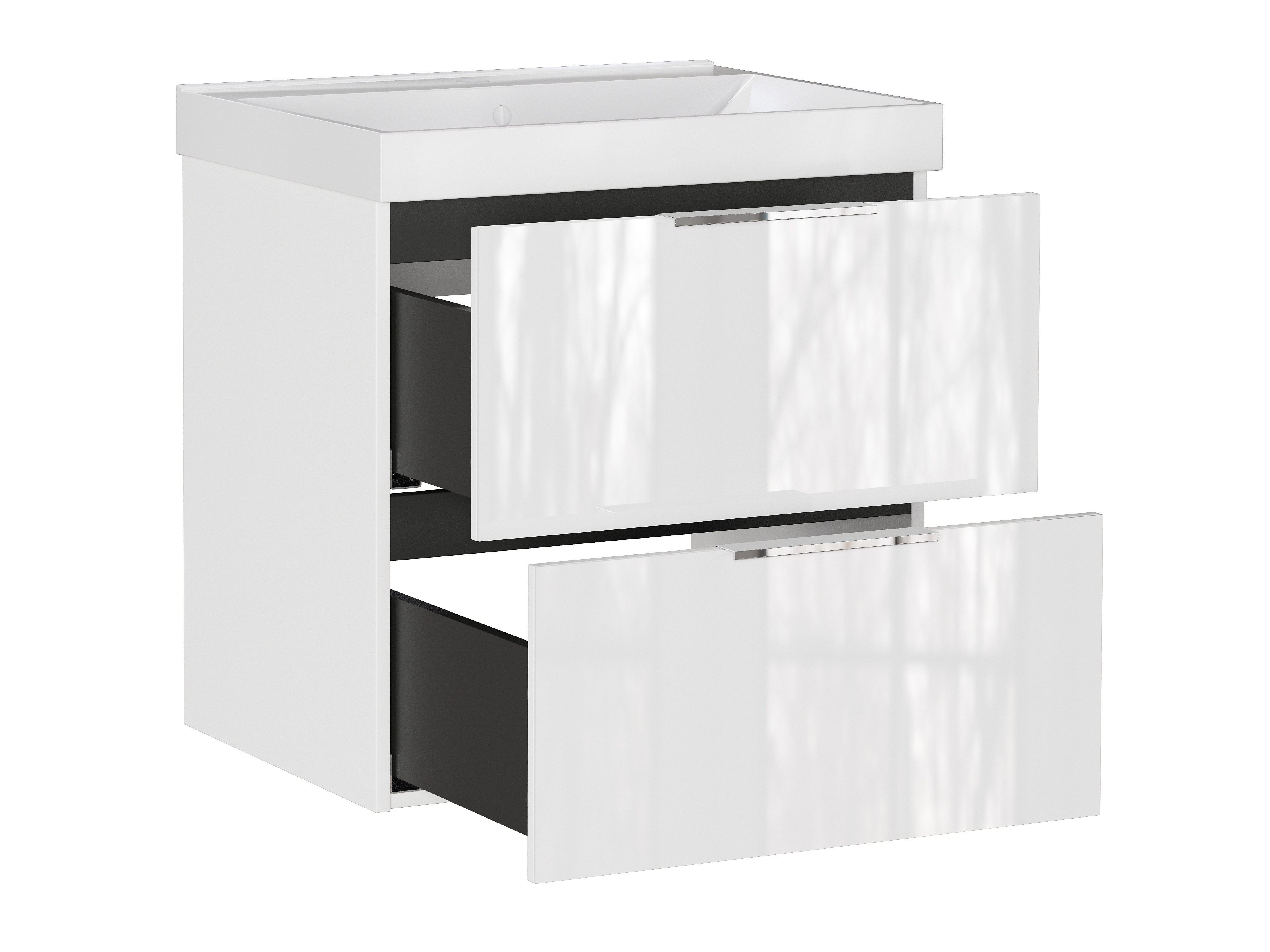 Окачен шкаф за мивка Sacramento 527 (Бял гланц)