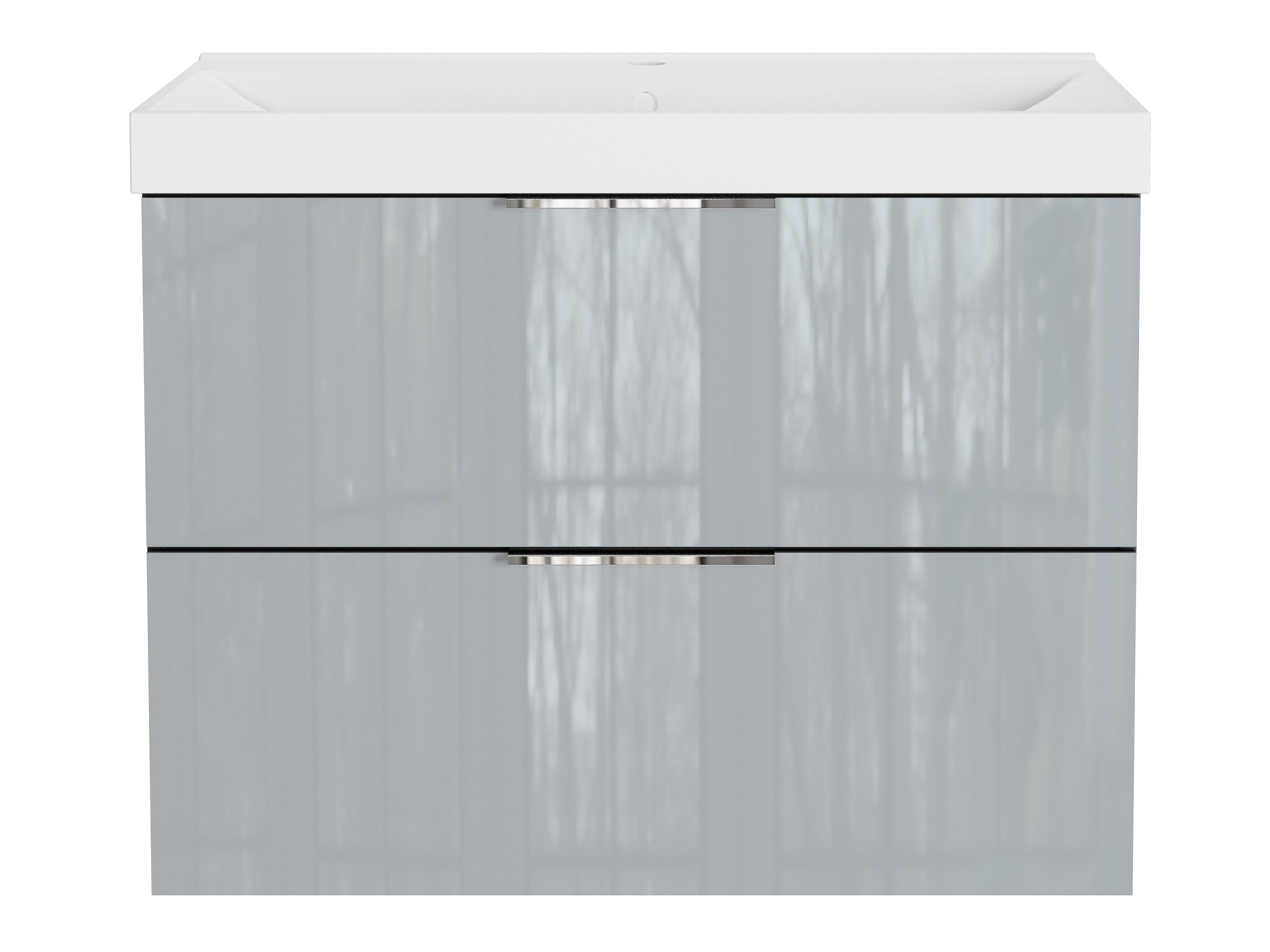 Окачен шкаф за мивка Sacramento 528 (Сив гланц)