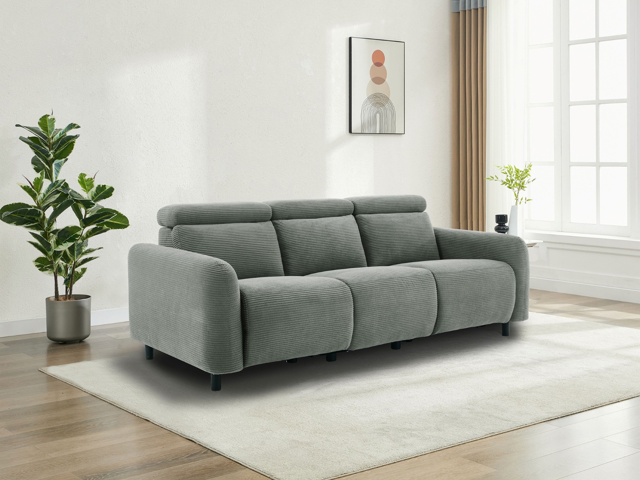 Диван реклайнър Denton 1512 (Сив)