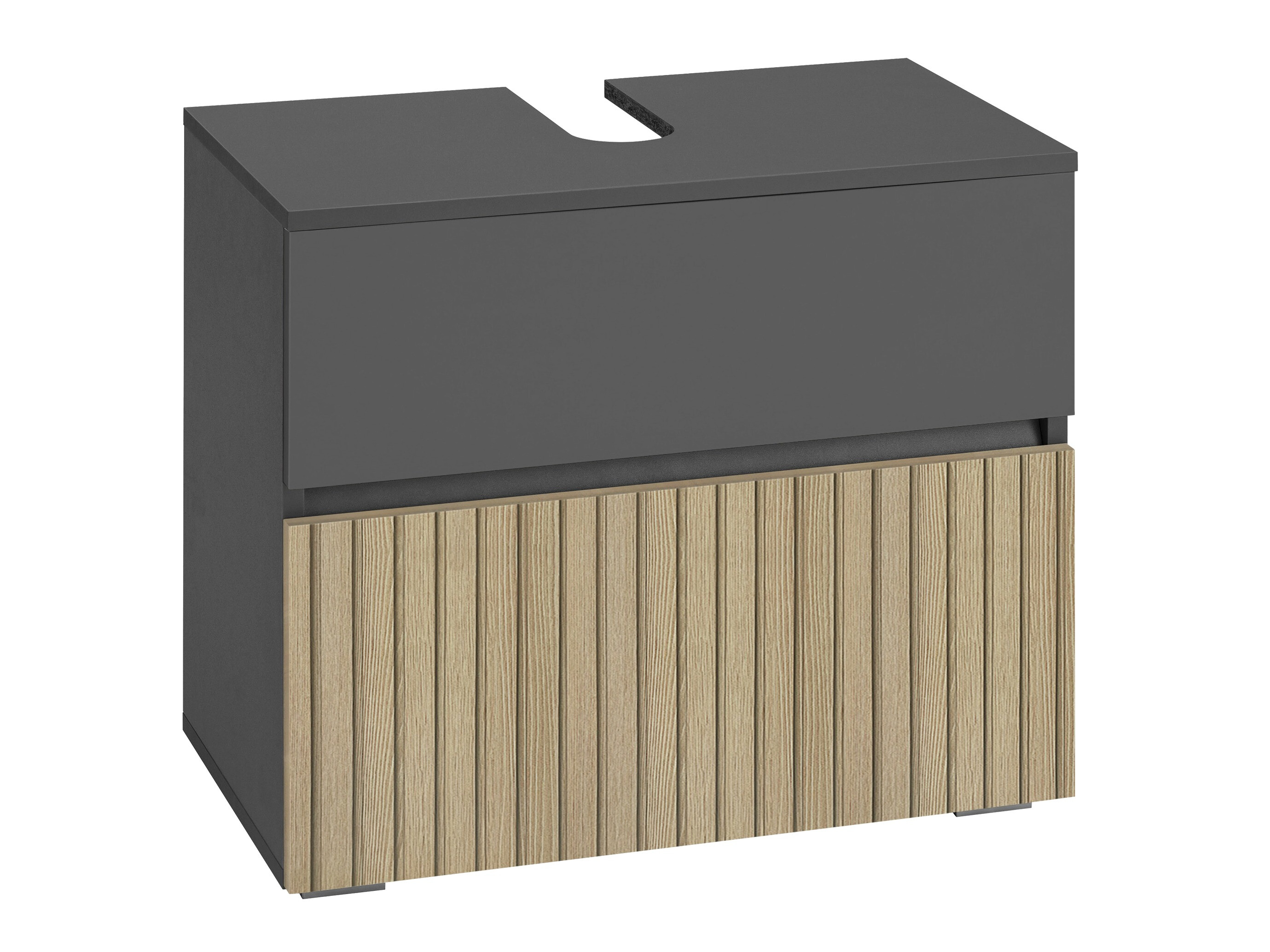 Стоящ шкаф за баня за мивка Soncamu 110 (Антрацит + Светъл дъб)