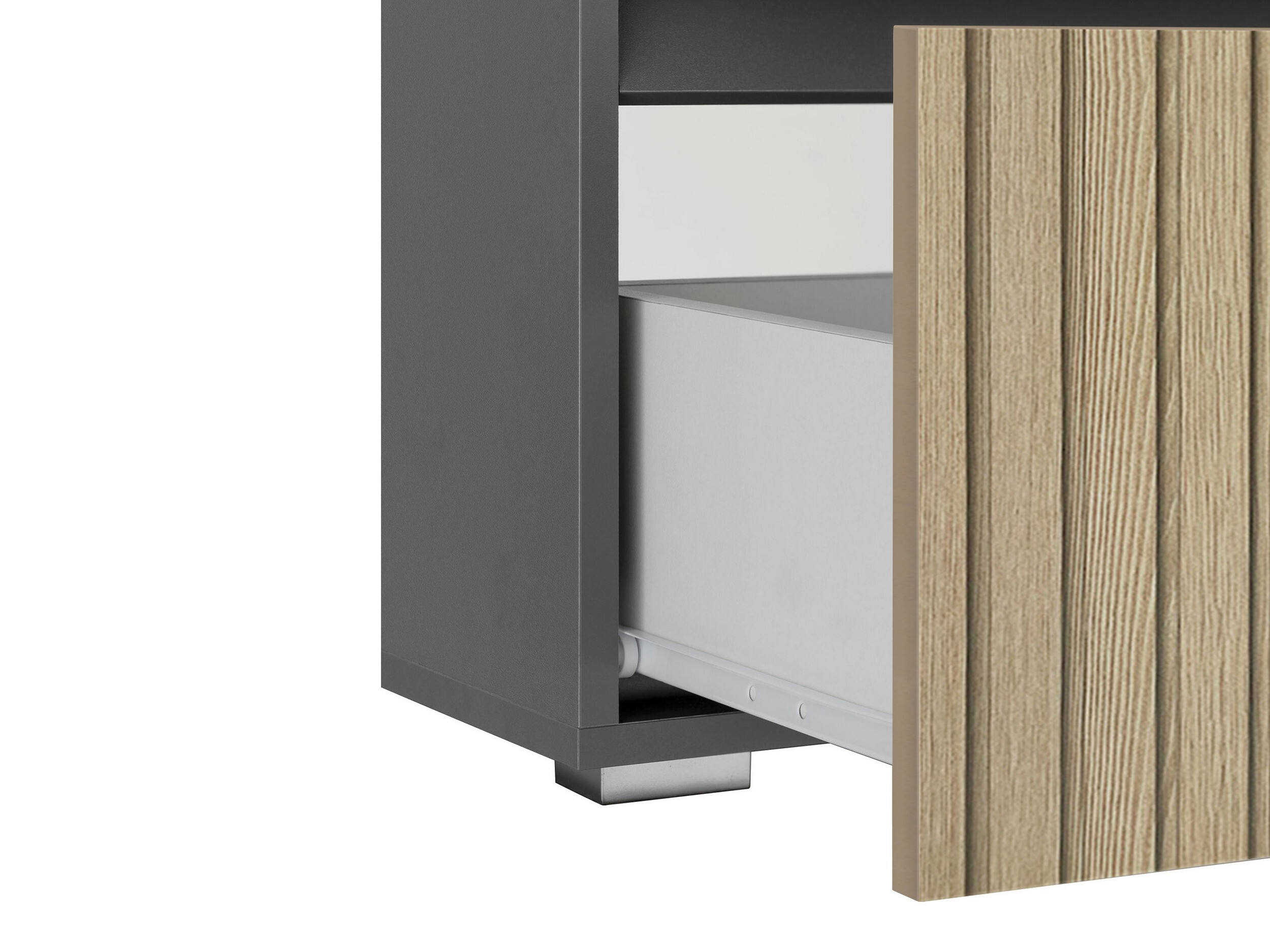 Стоящ шкаф за баня за мивка Soncamu 110 (Антрацит + Светъл дъб)