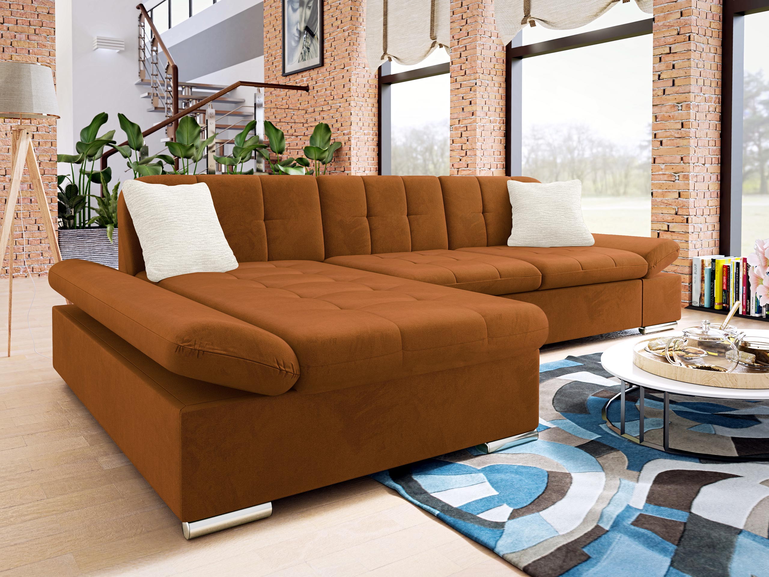 Ъглов диван Comfivo Sanitas II (Piano 21 + Mokka 03)