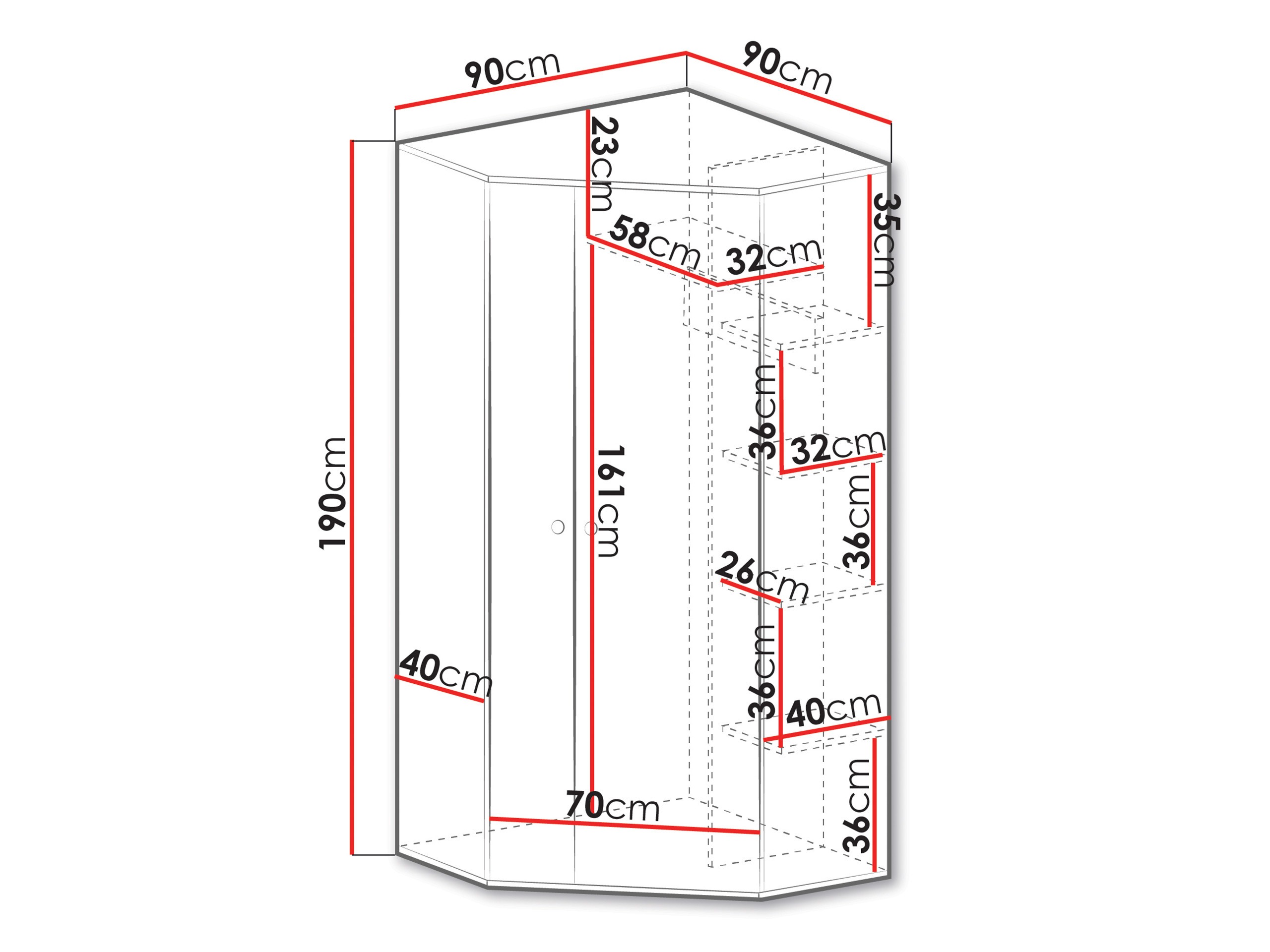 Ъглов гардероб Tesmonu 101