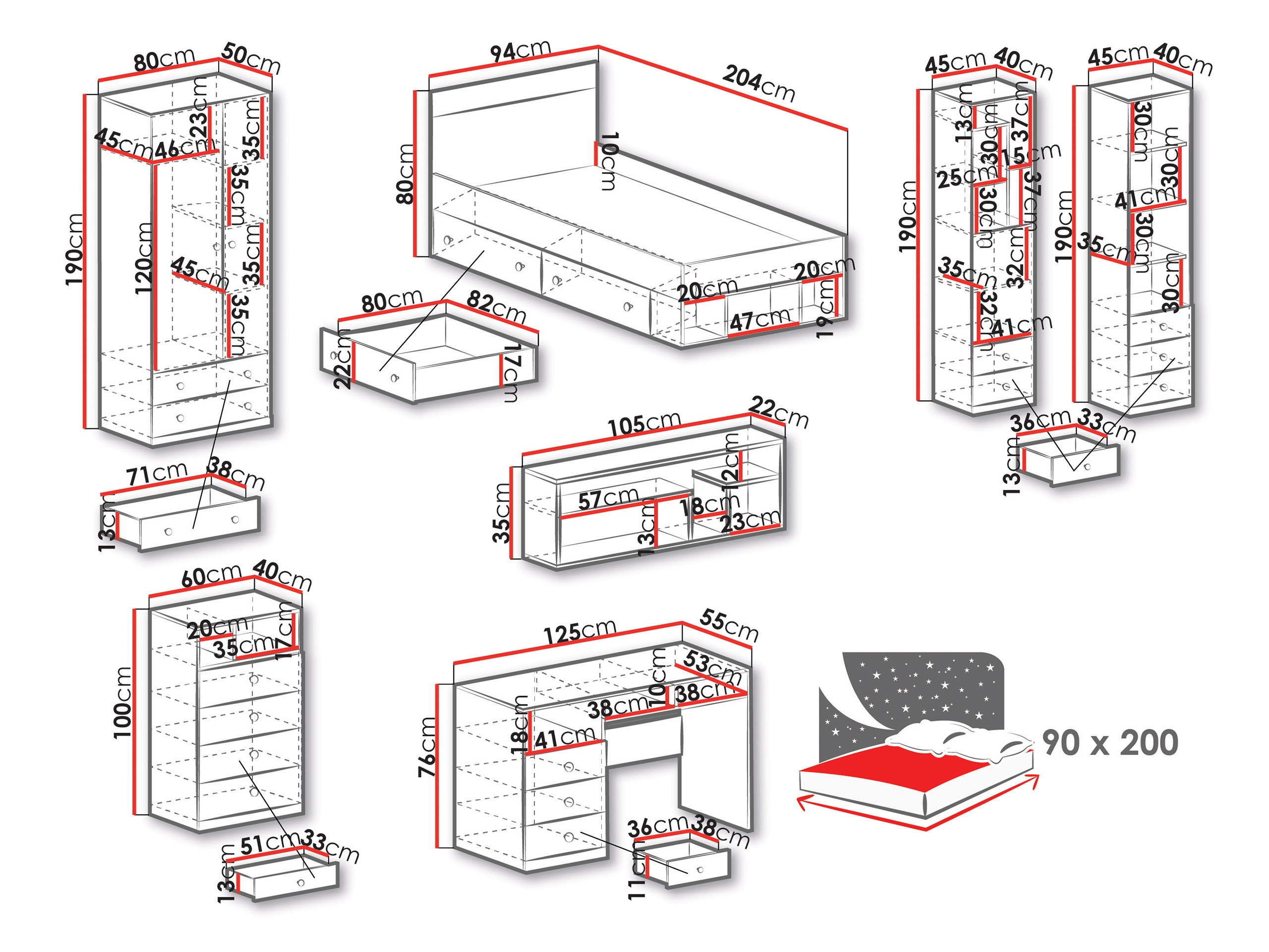 Мебелен комплект Tesmonu 118