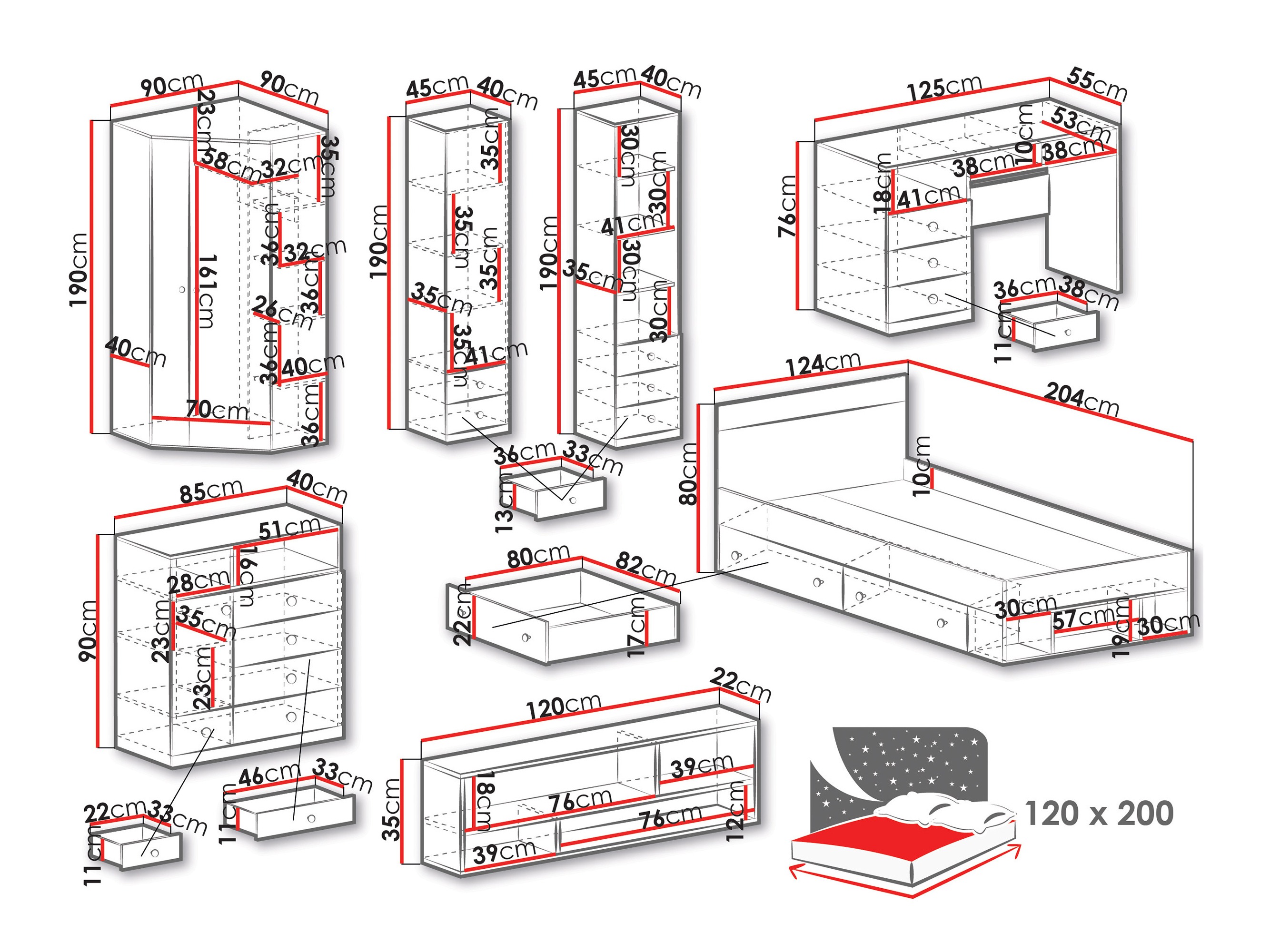 Мебелен комплект Tesmonu 119