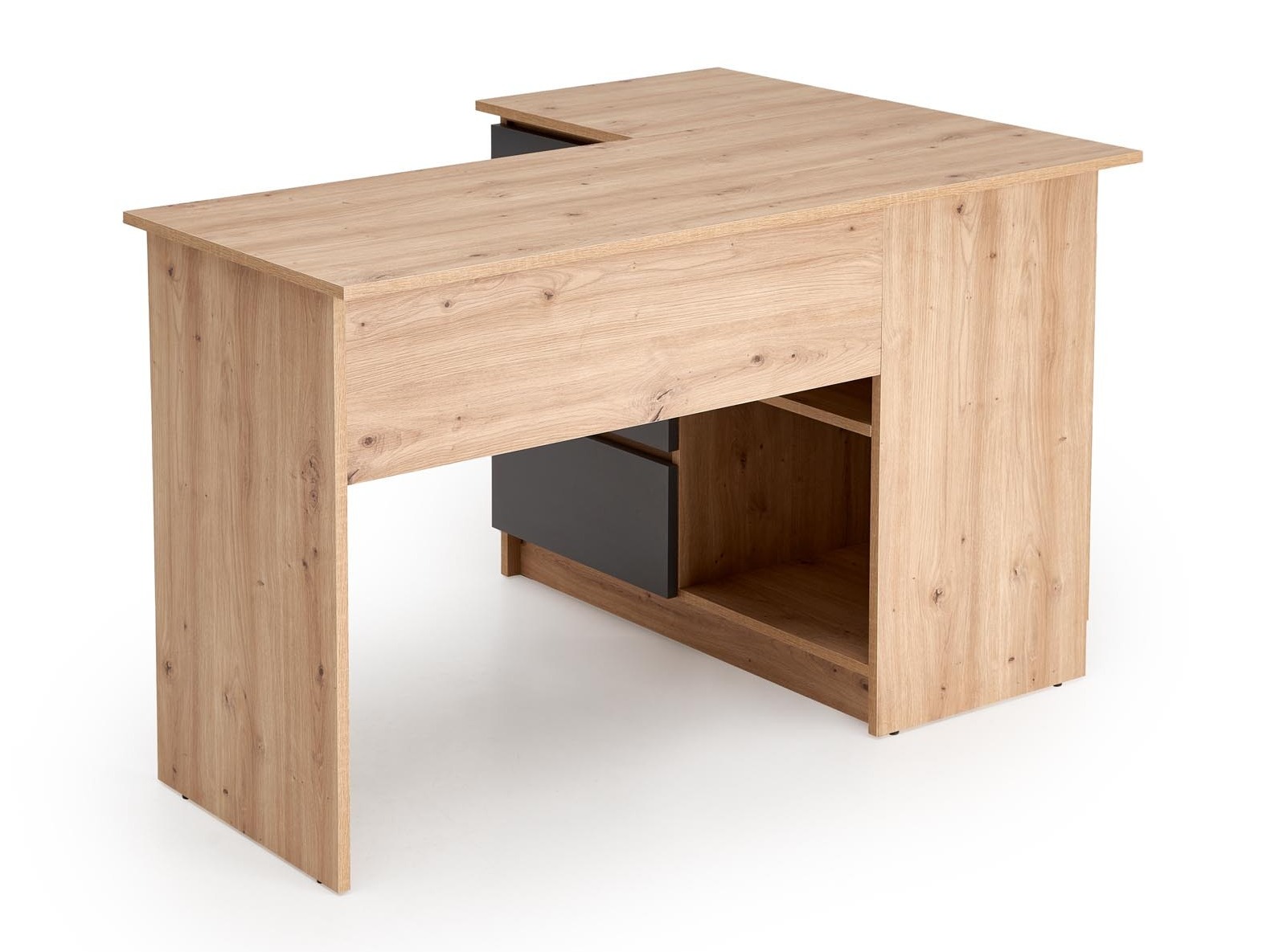 Ъглово офис бюро Houston 1950 (Графит + Artisan дъб)